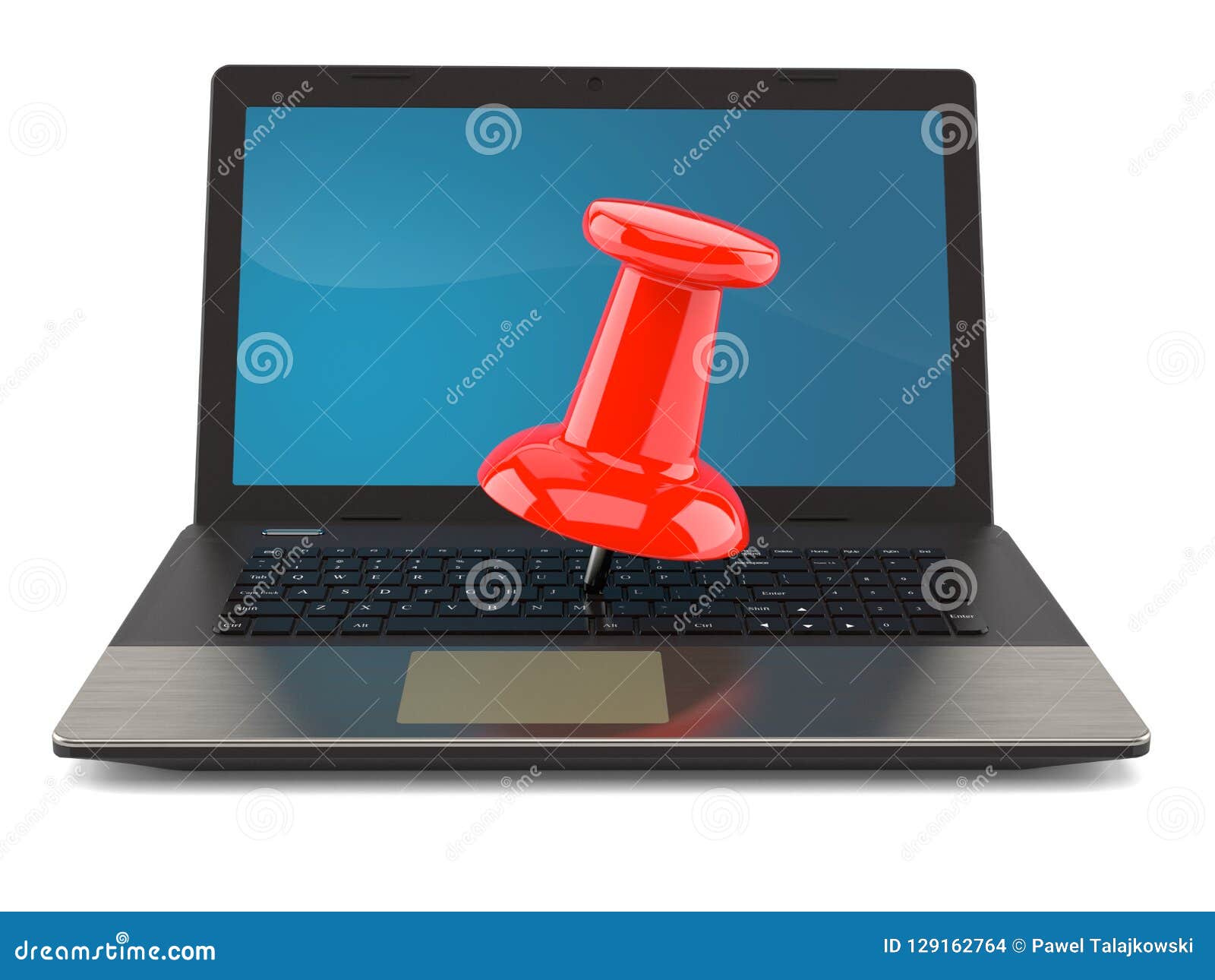 Download Thumbtack with laptop stock illustration. Illustration of ...