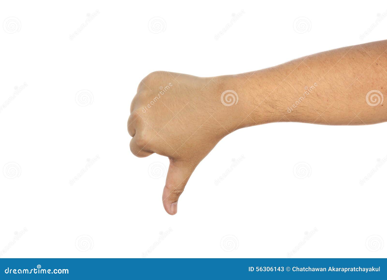 Thump Down Hand Isolated on White Background Stock Image Image of