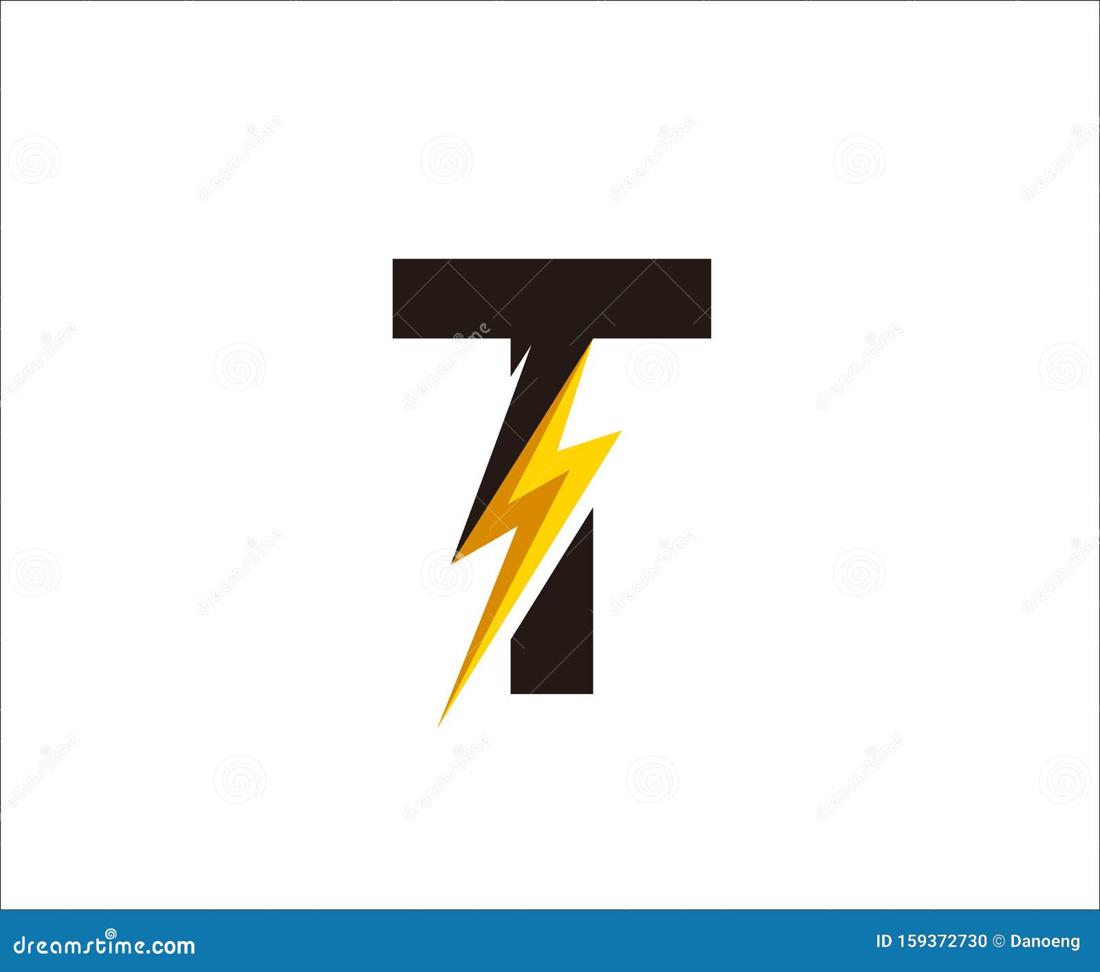 Thunder Bolt T Letter Logo Icon. Stock Illustration Illustration of