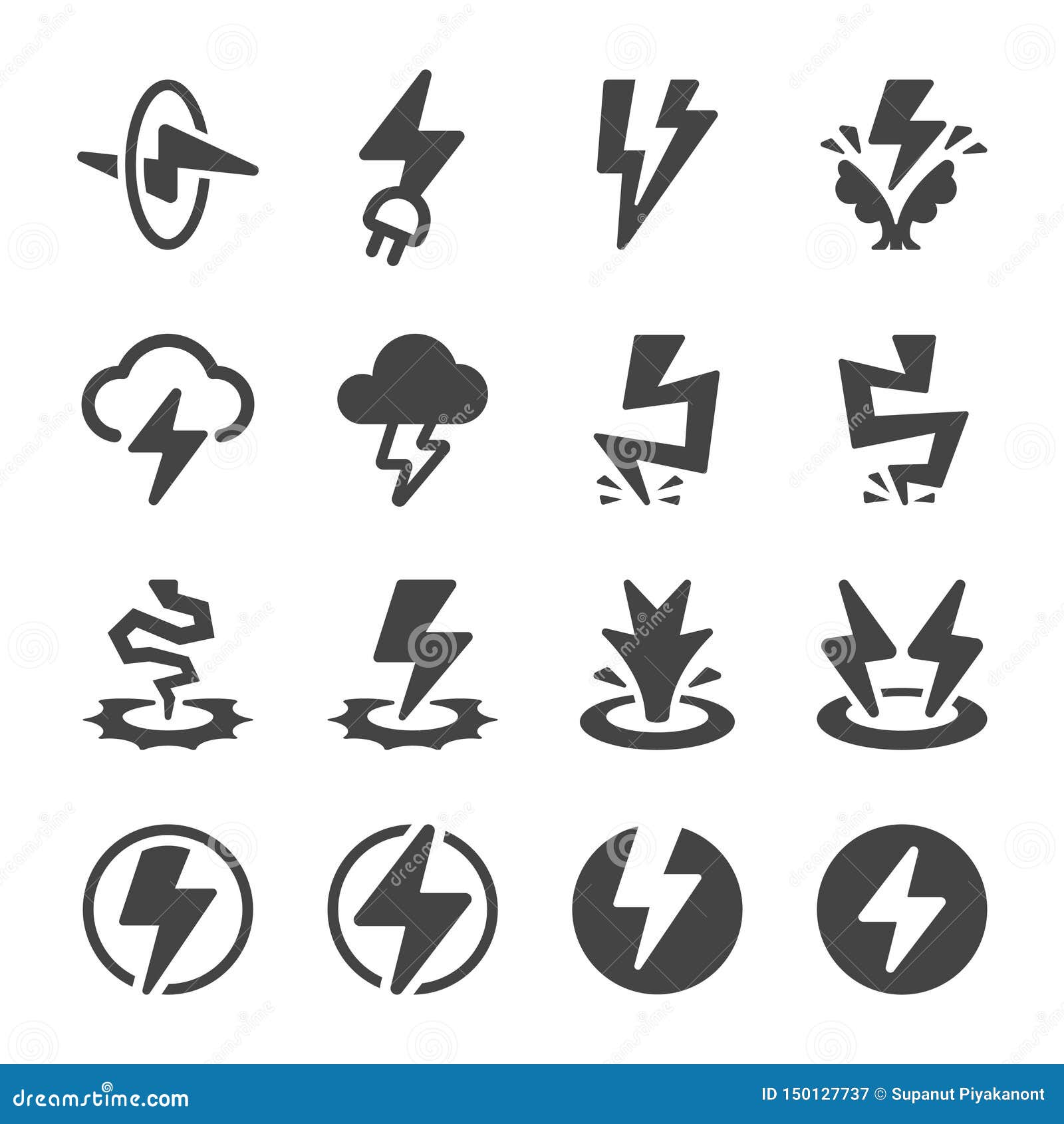 thunder icon set