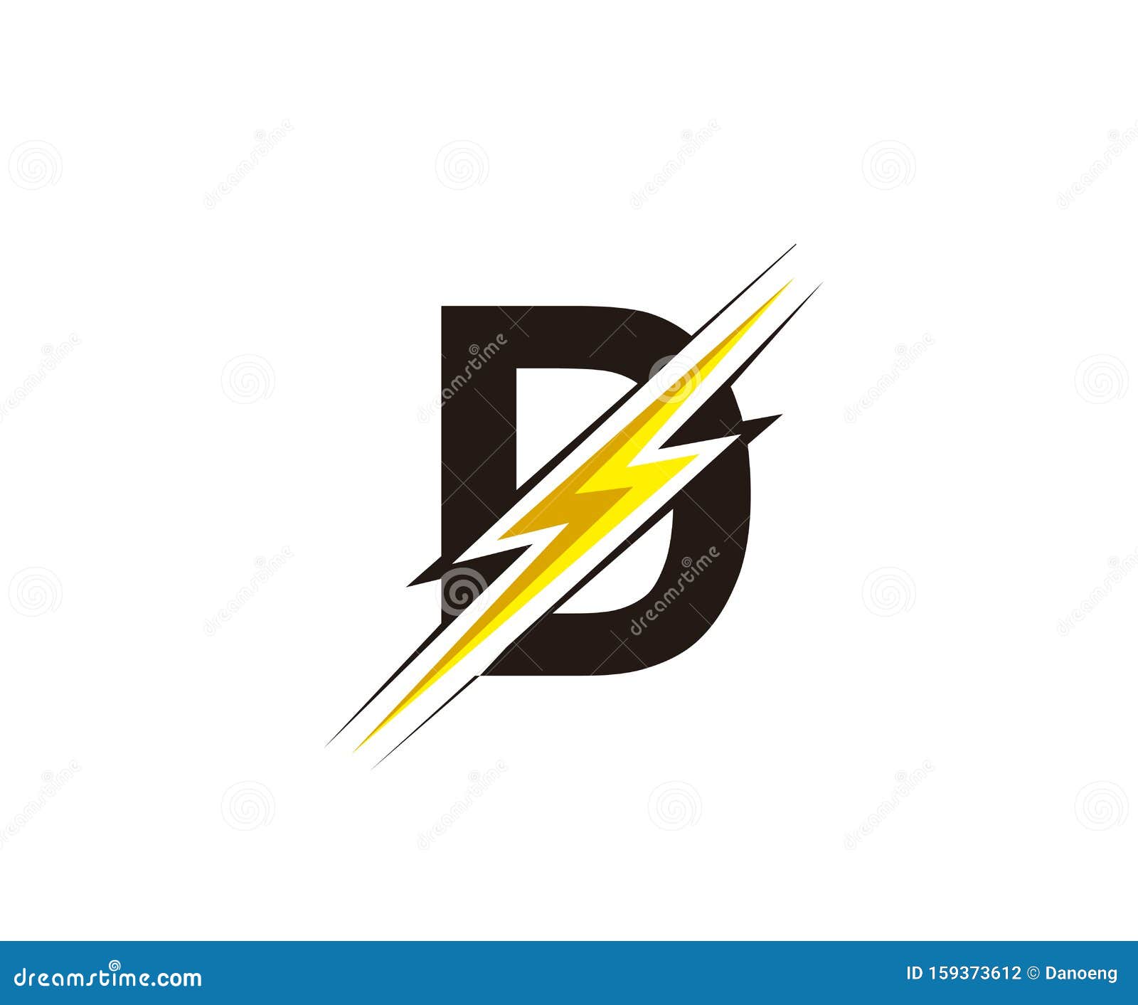 Thunder Flash D Letter Electrical Logo Icon. Stock Illustration ...