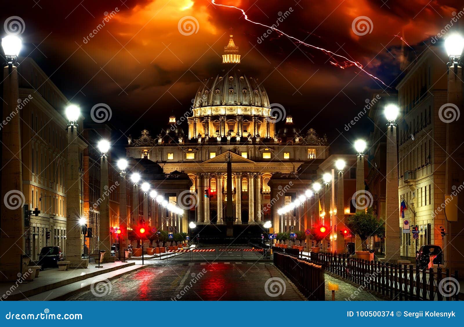 Storm over the Vatican editorial stock image. Image of church 100500374