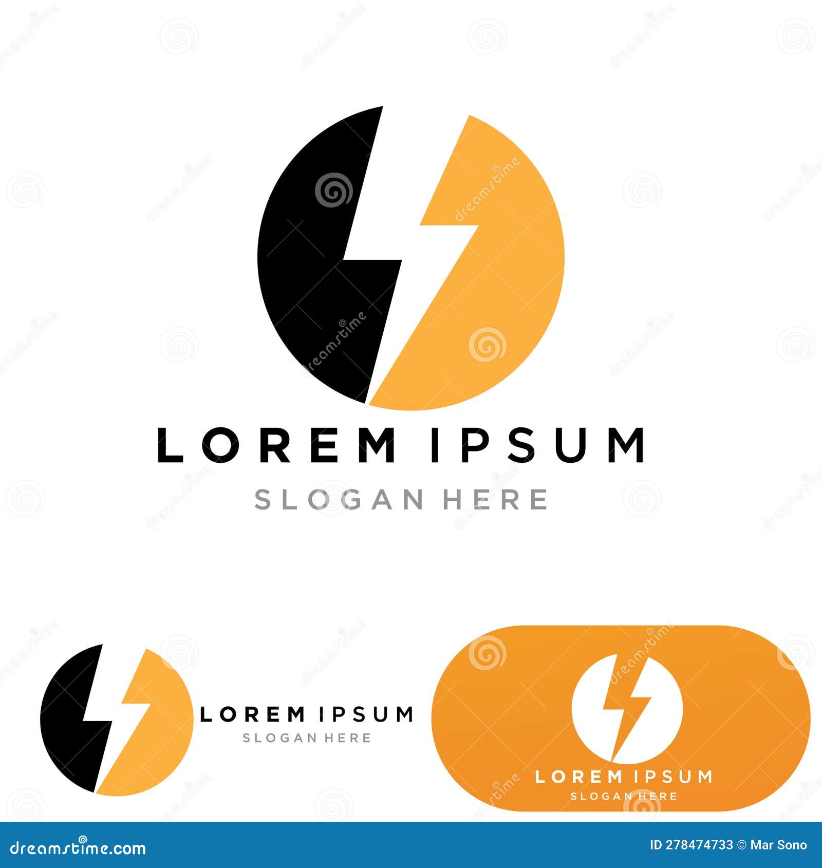 Thunderbolt Logo and Symbol Vector Stock Vector Illustration of powerful, light 278474733