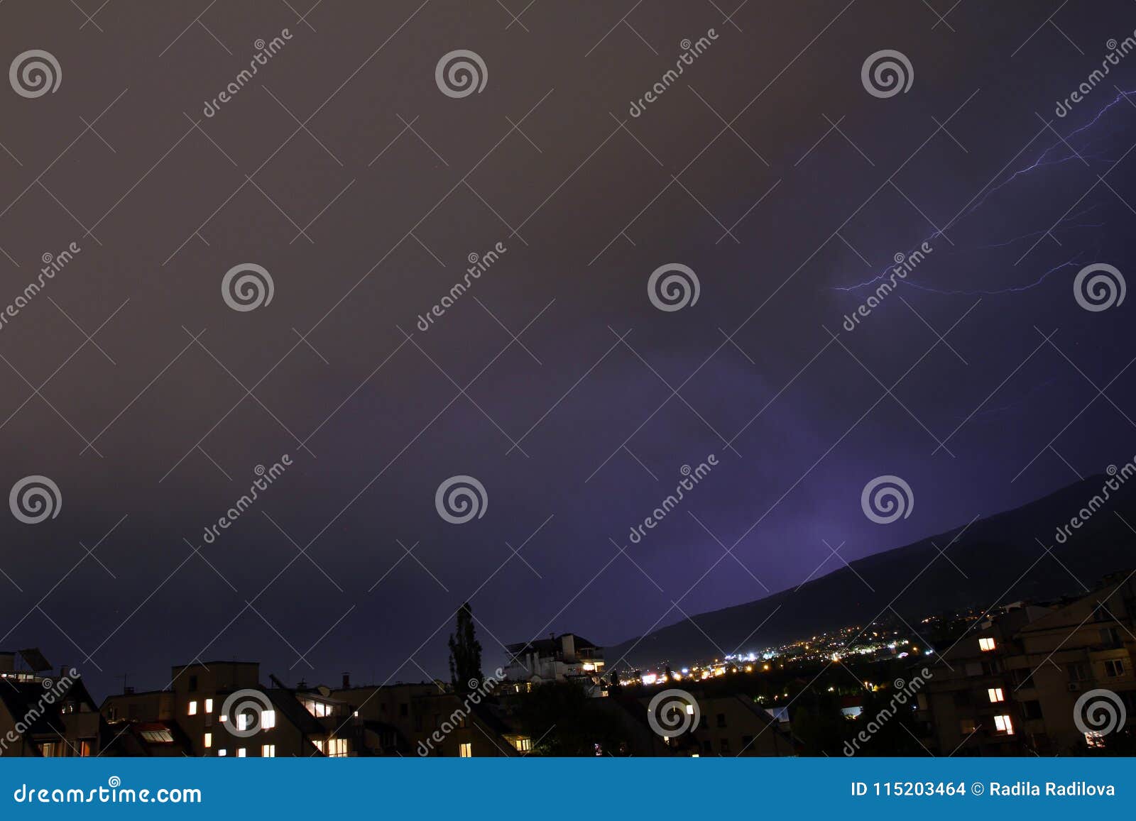 Thunderstorm Lights. Bright Lightning Thunderstorms Sparkle from the
