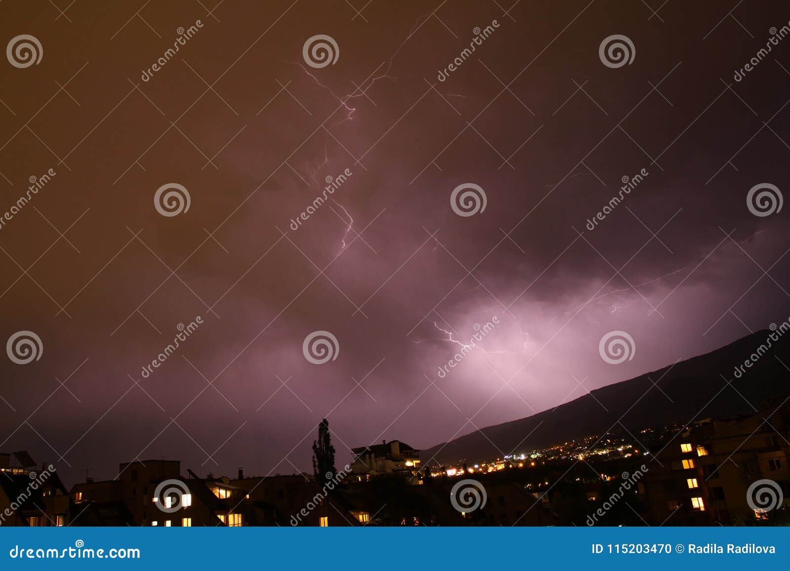 Thunderstorm Lights. Bright Lightning Thunderstorms Sparkle from the