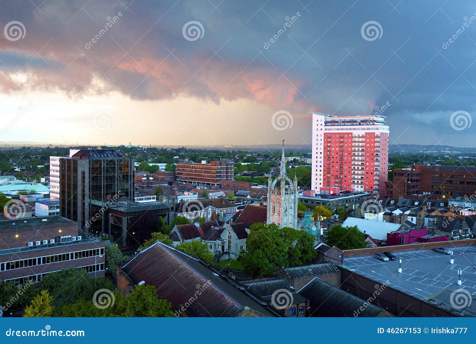 Before Thunderstorm in South London - Sutton, Surrey Editorial Stock
