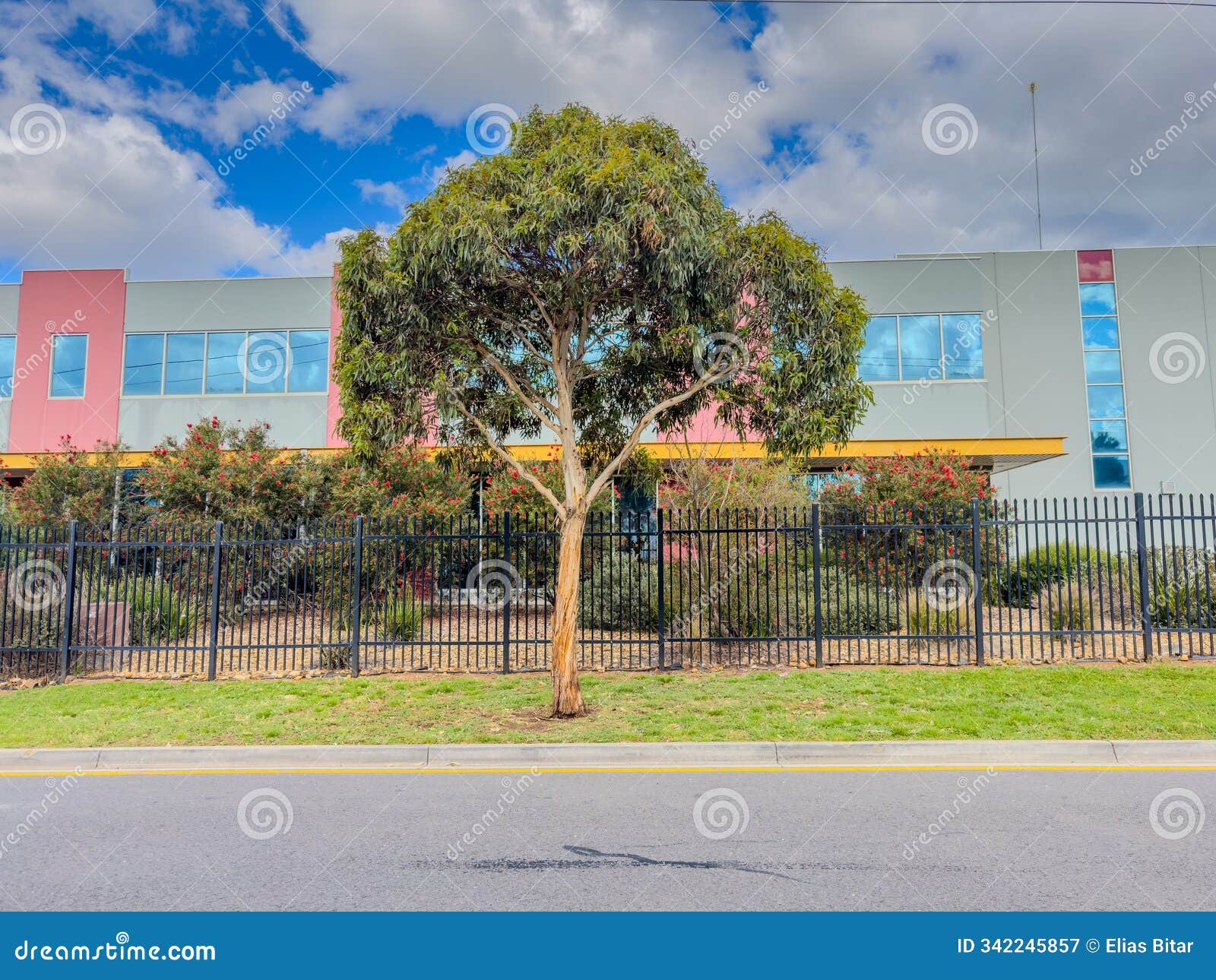 factory warehouse complex in melbourne victoria australia various business outlets within this complex precinct