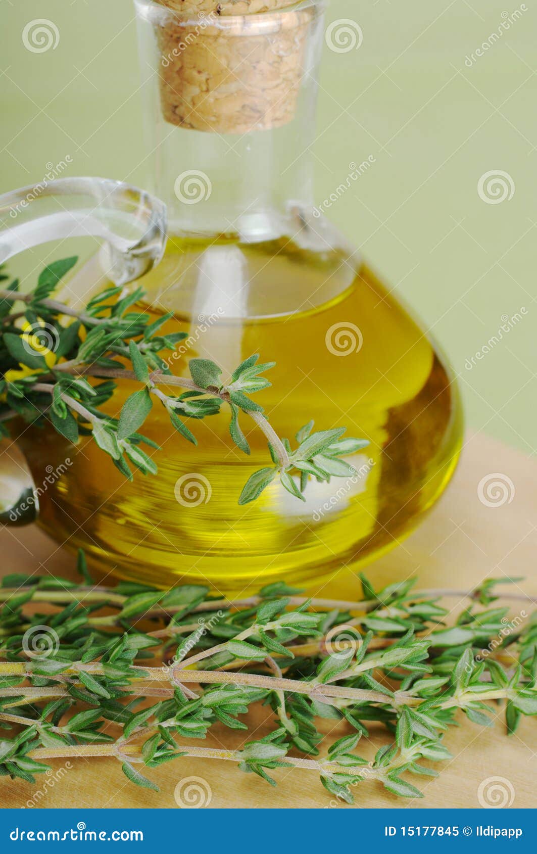 Thyme with Olive Oil stock image. Image of depth, spray 15177845