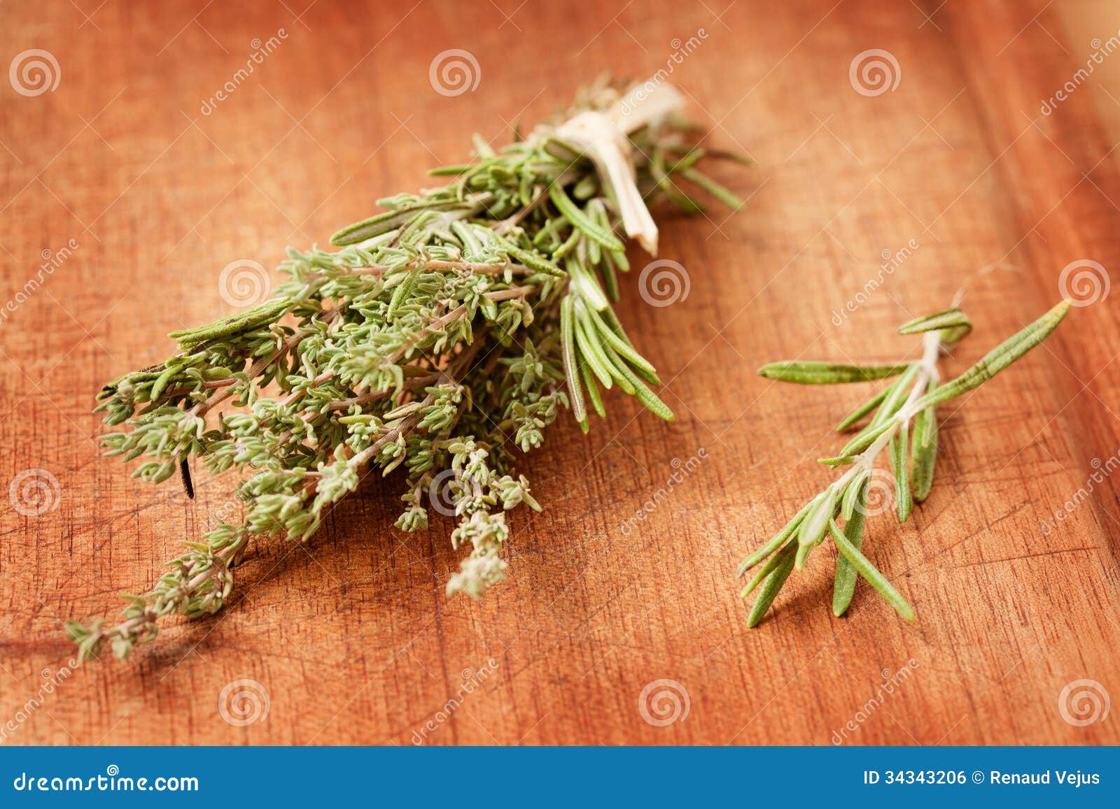 Thyme and rosemary stock photo. Image of herb, leaves 34343206
