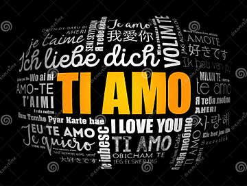 Ti Amo (I Love You in Italian) in Different Languages Stock