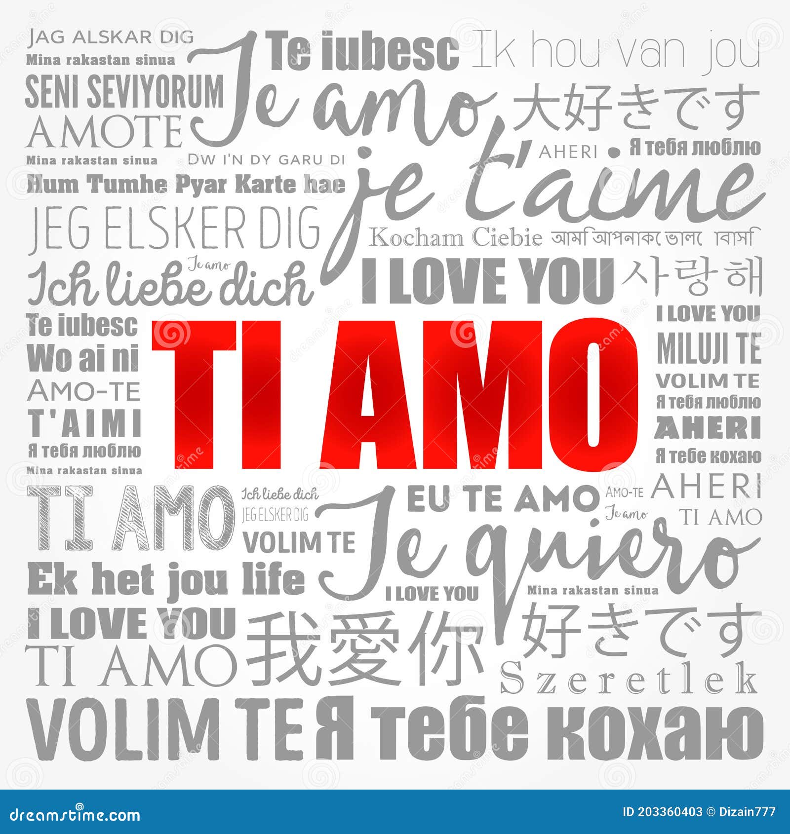Ti Amo (I Love You in Italian) in Different Languages of the World ...