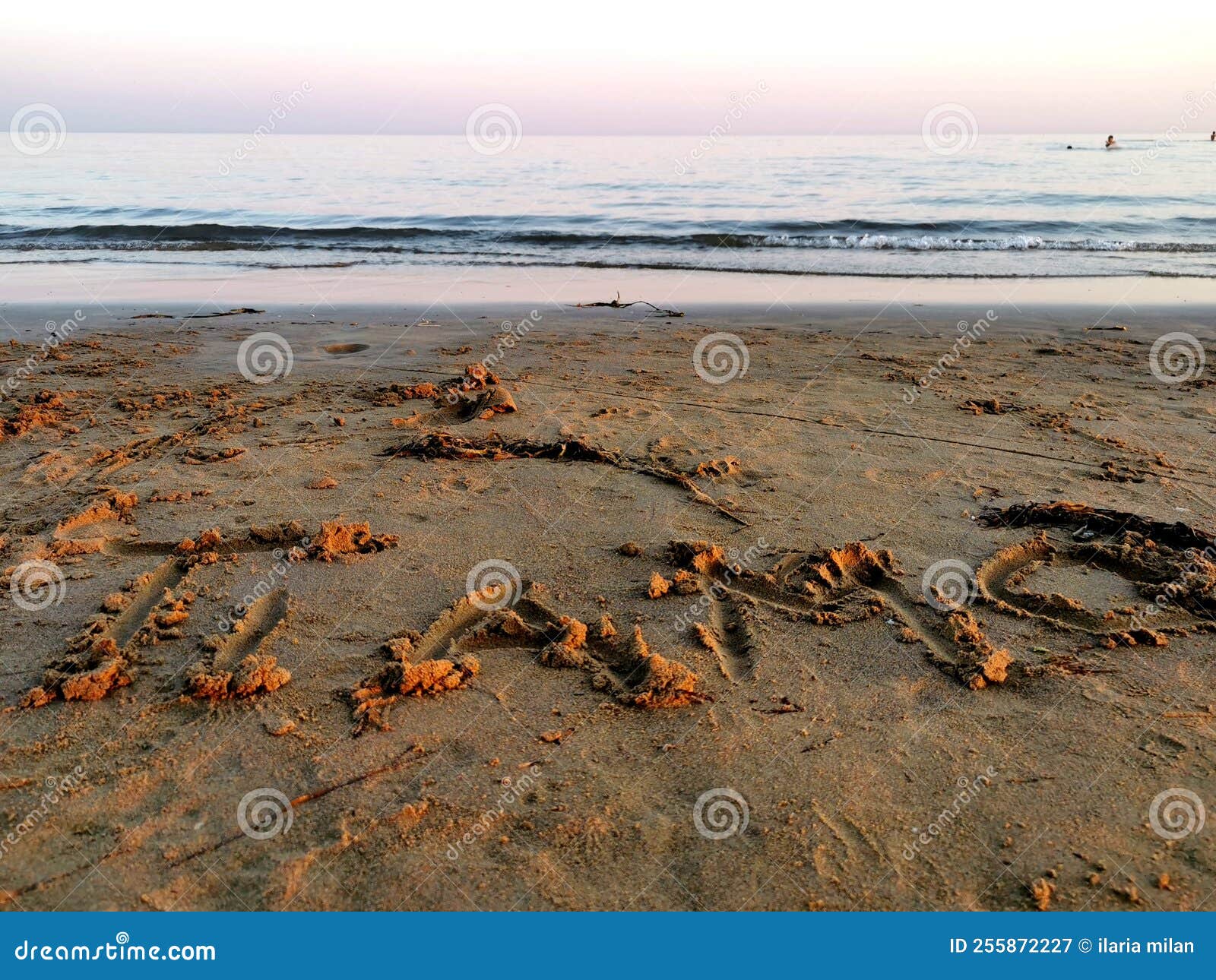 ti amo sand sabbia written sea