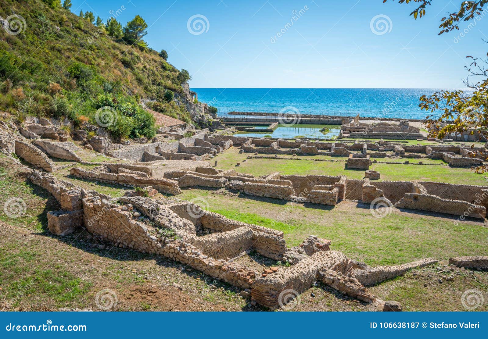 tiberio`s villa, roman ruins near sperlonga, latina province, lazio, central italy.
