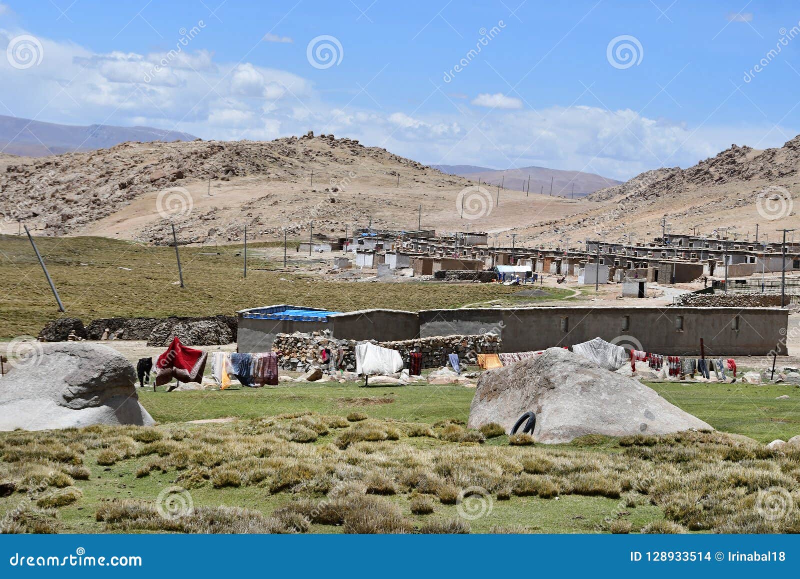 Tibet High Mountain Village In Summer Stock Photo Image Of Street Entrance