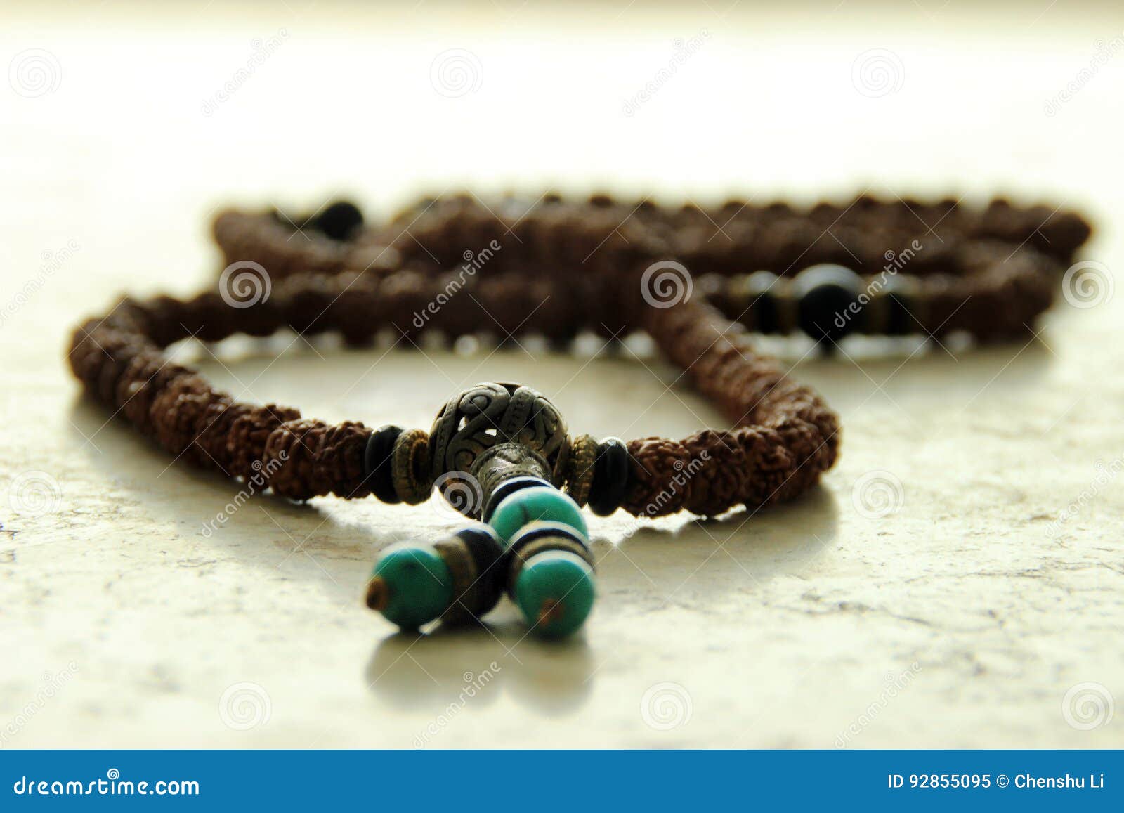 Tibetan Prayer Beads, Arts and Crafts Background Stock Image - Image of ...
