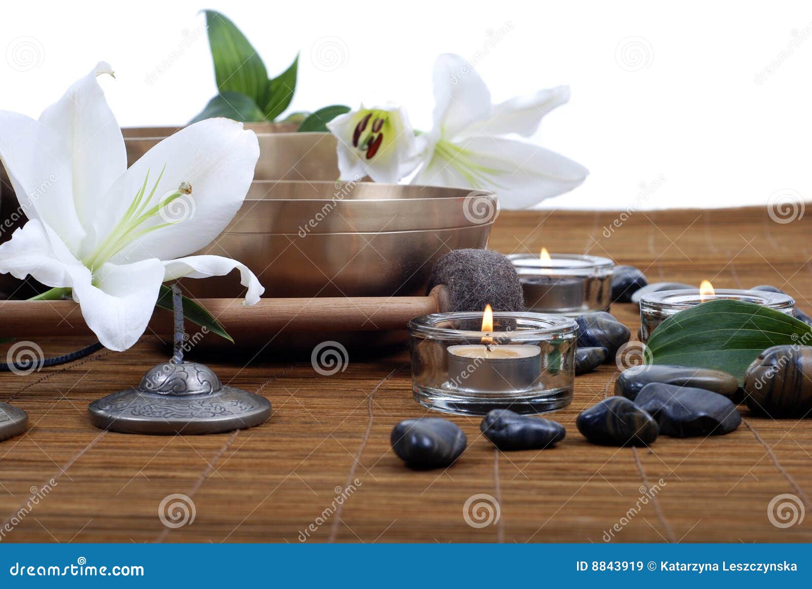 Tibetan Singing Bowls Treatment Stock Image Image of flame, white