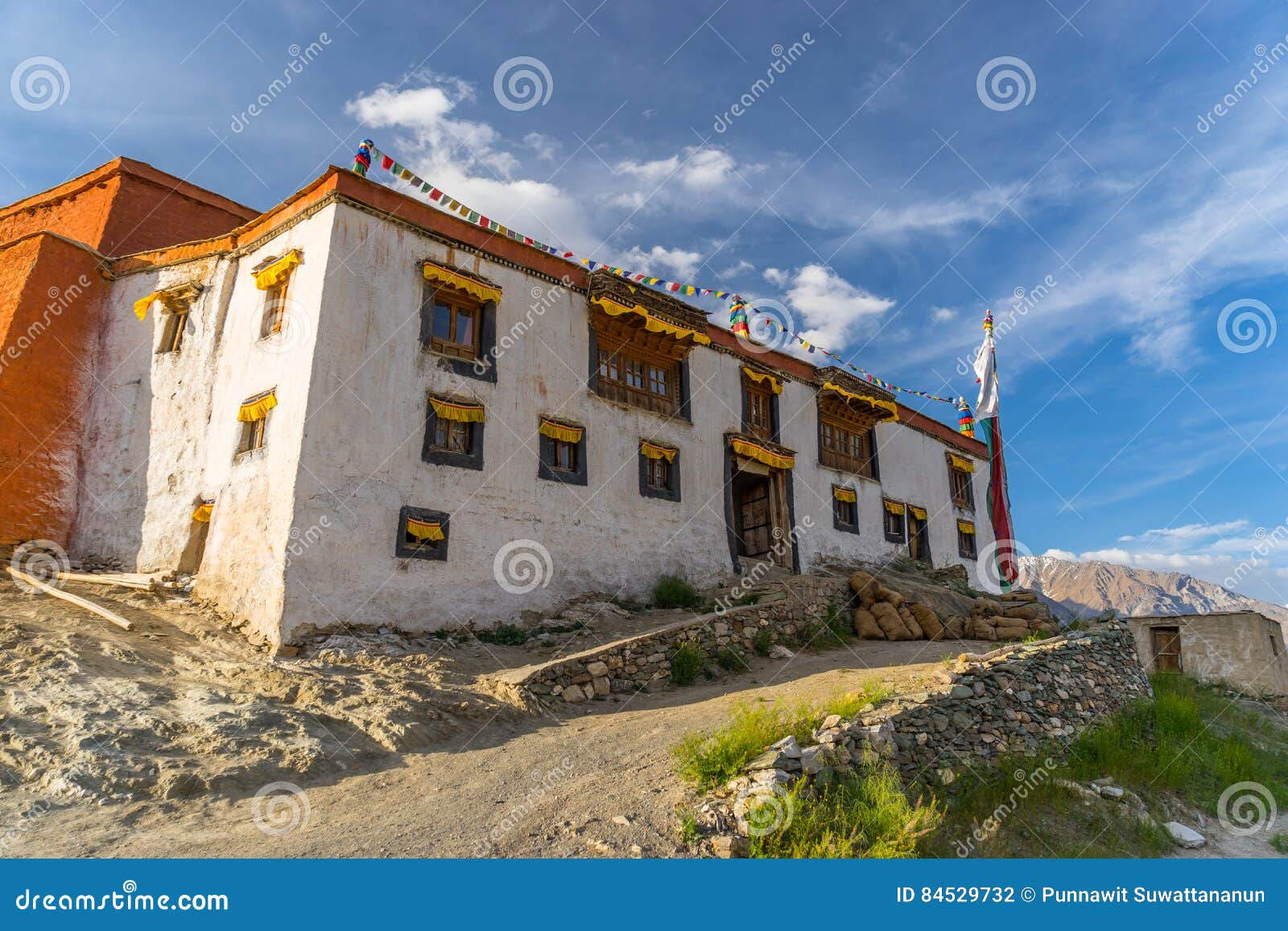 tibetan style monastery in rangdum village, zanskar valley, jammu kashmir, india