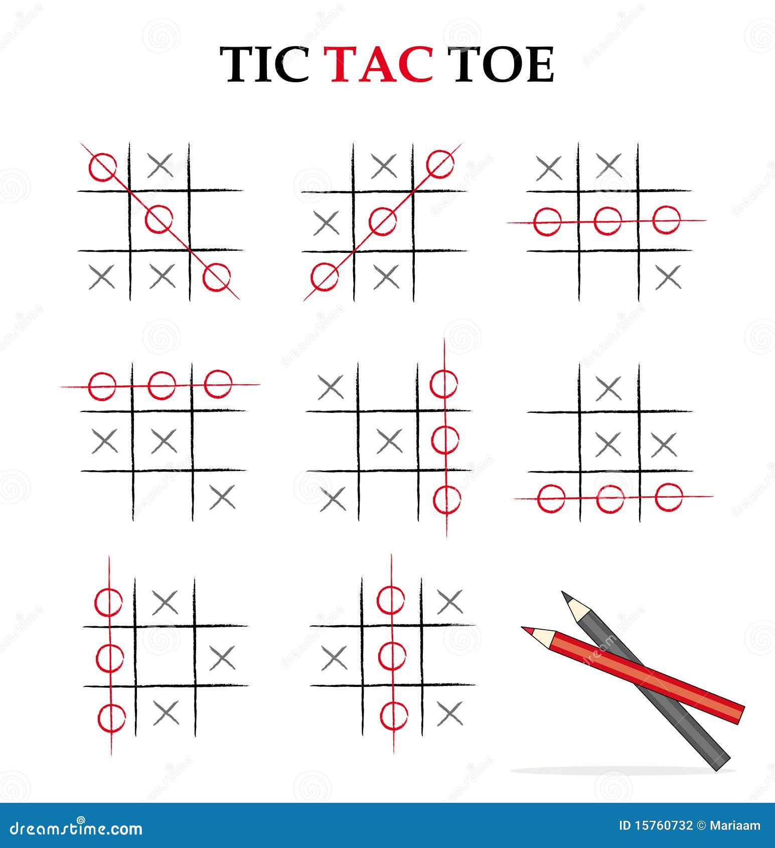 Download Tic tac toe stock vector. Illustration of rule, instruction - 15760732