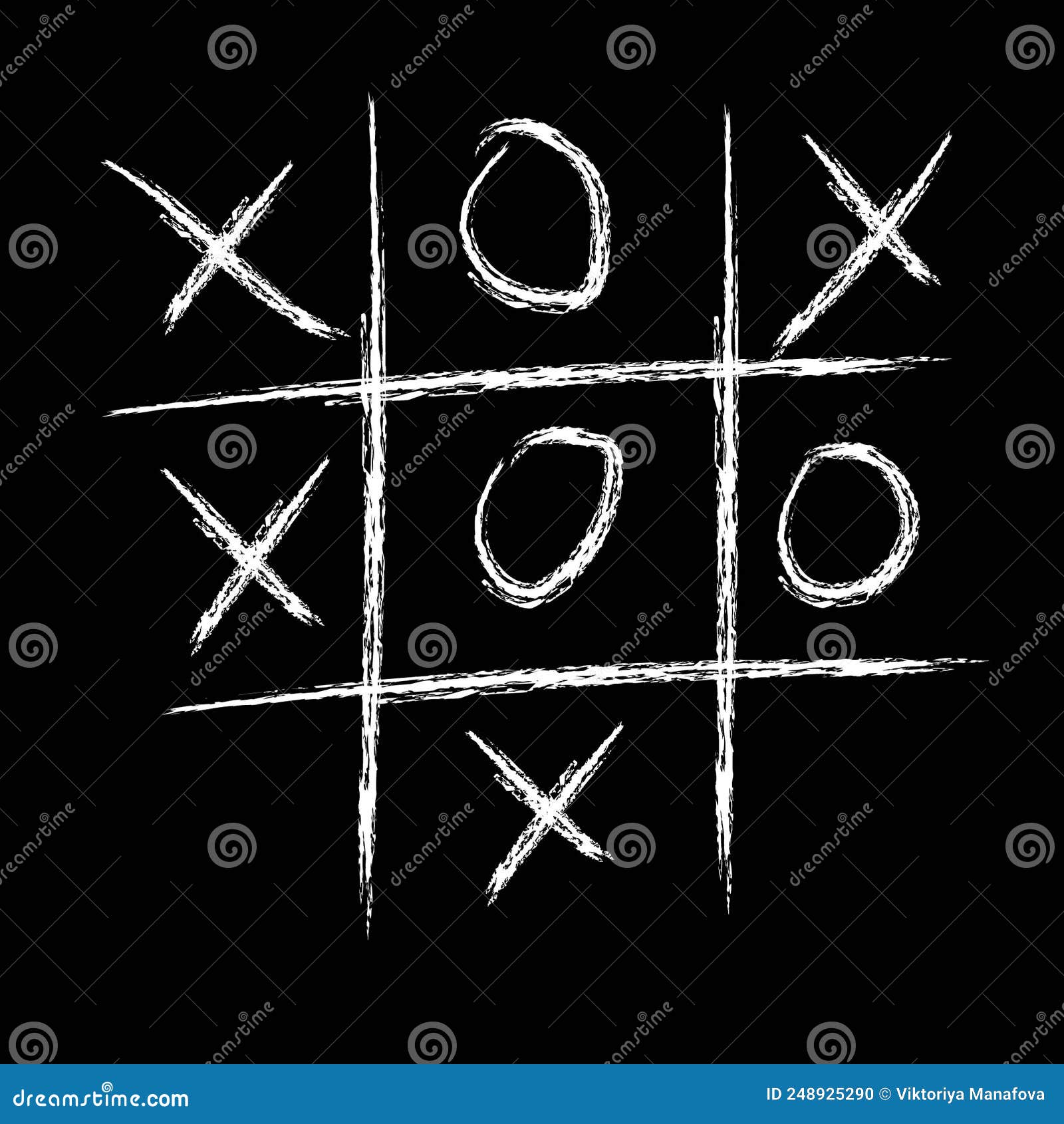 Tic Tac Toe Grid Chalk Hand Drawn Game Board Stock Vector - Illustration of  board, player: 238812429