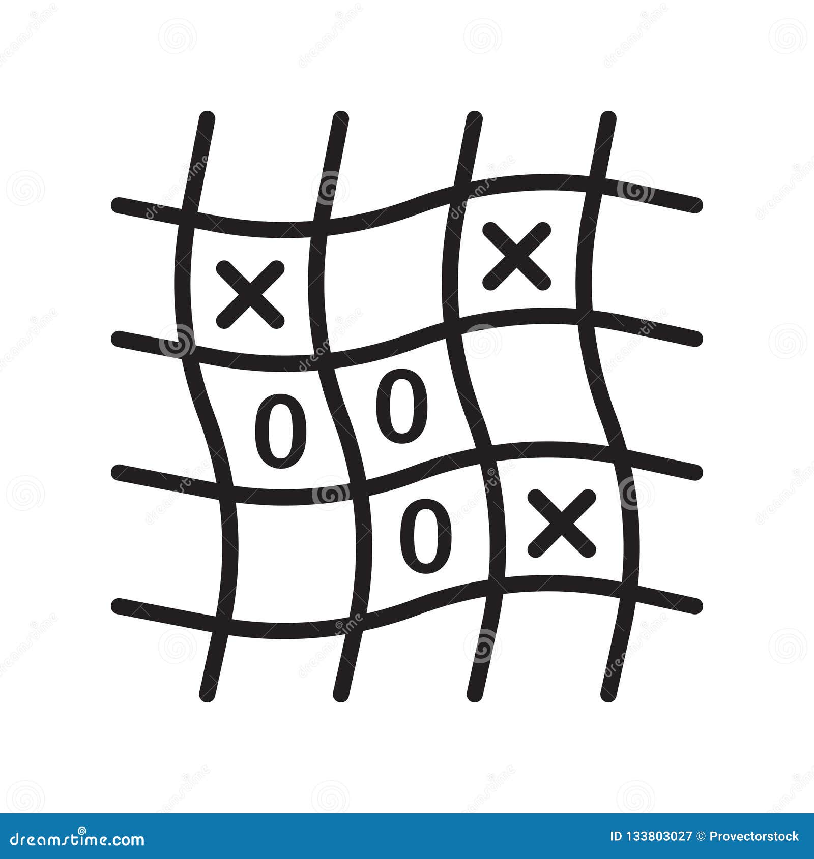 Tic tac toe with hearts on white background Vector Image