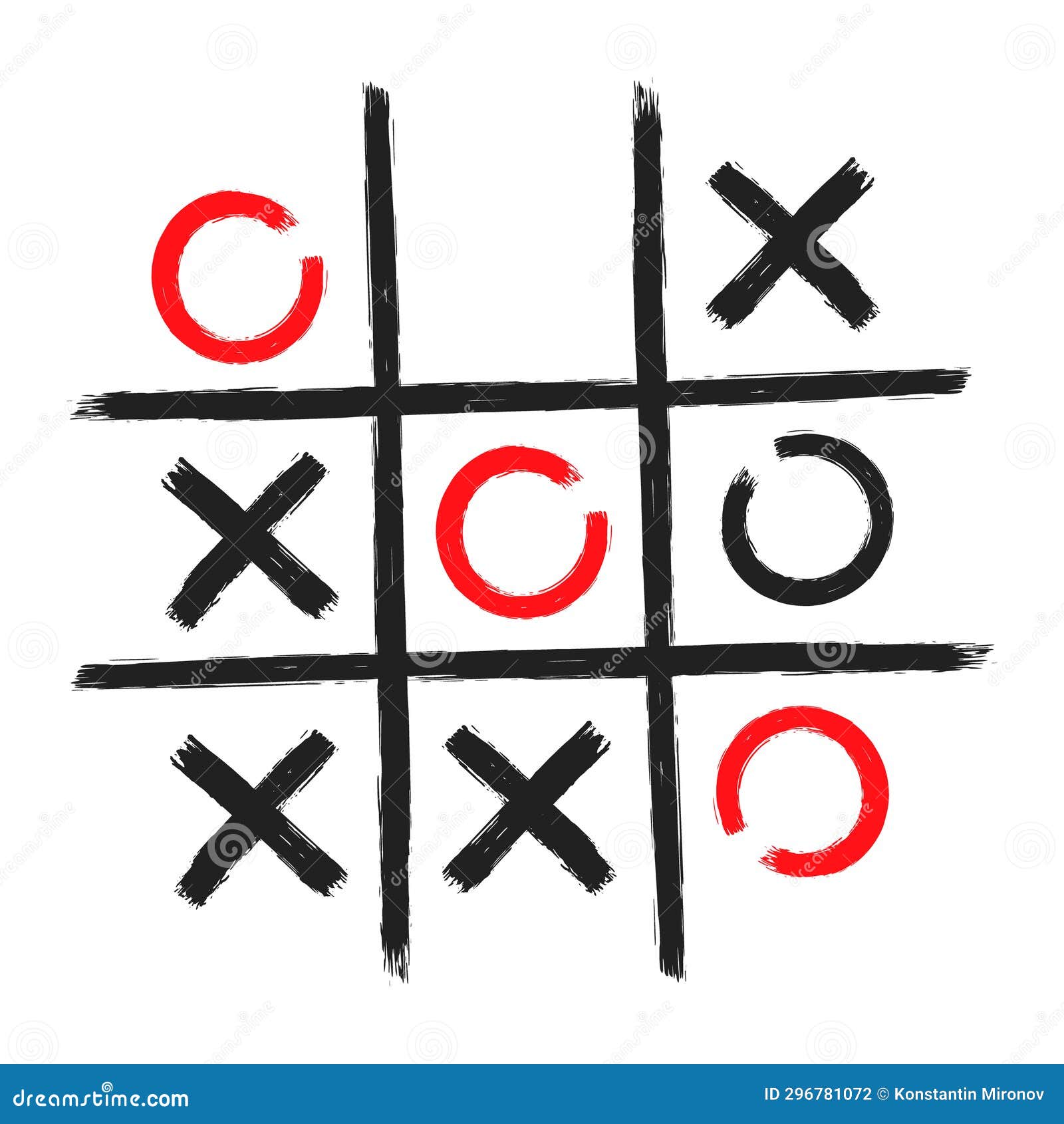 Tic tac toe Game. Business Strategy line art concept. Vector