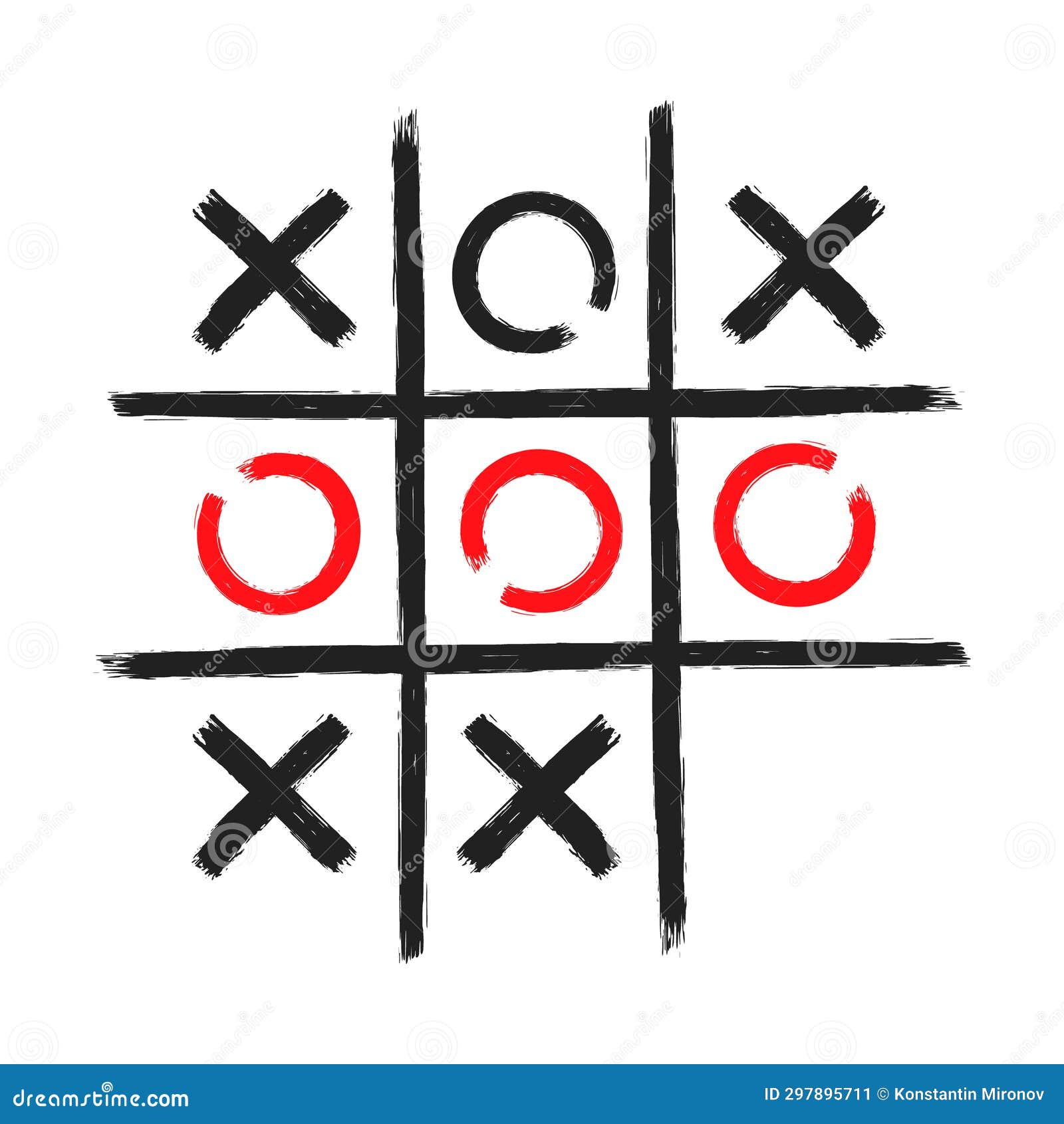 Tic tac toe Game. Business Strategy line art concept. Vector