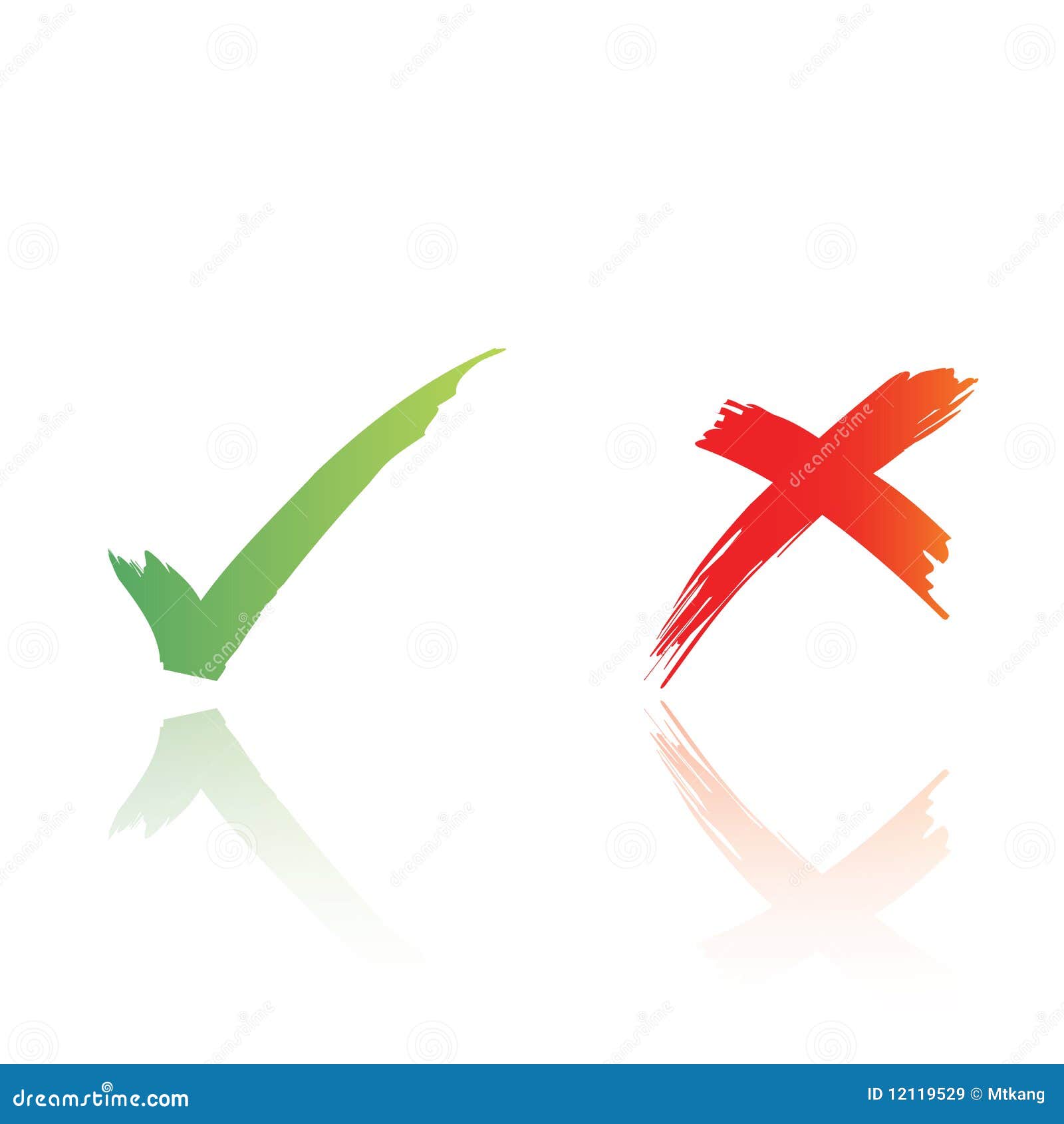 Tick And Cross. Test. Choice. Approved Tick And Rejected Cross. Voting  Button. Green And Red Check Marks. Hand Drawn Vector Signs. Royalty Free  SVG, Cliparts, Vetores, e Ilustrações Stock. Image 88027210.