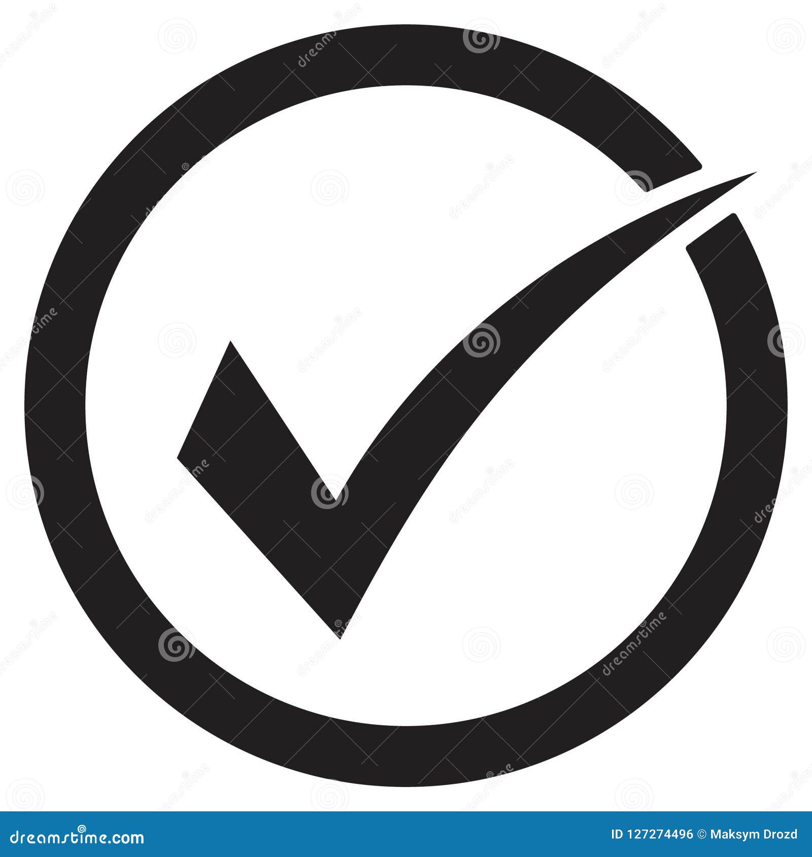 tick icon  , checkmark  on white background, checked icon or correct choice sign, check mark or checkbox picto