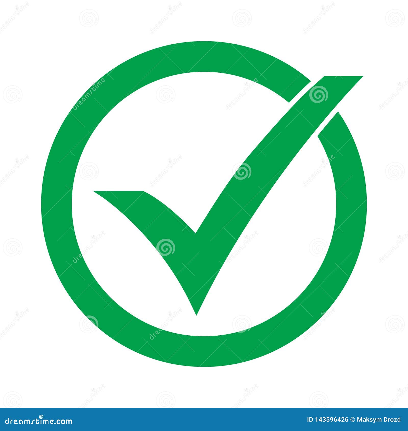 tick icon  , checkmark  on white background, checked icon or correct choice sign, check mark or checkbox picto