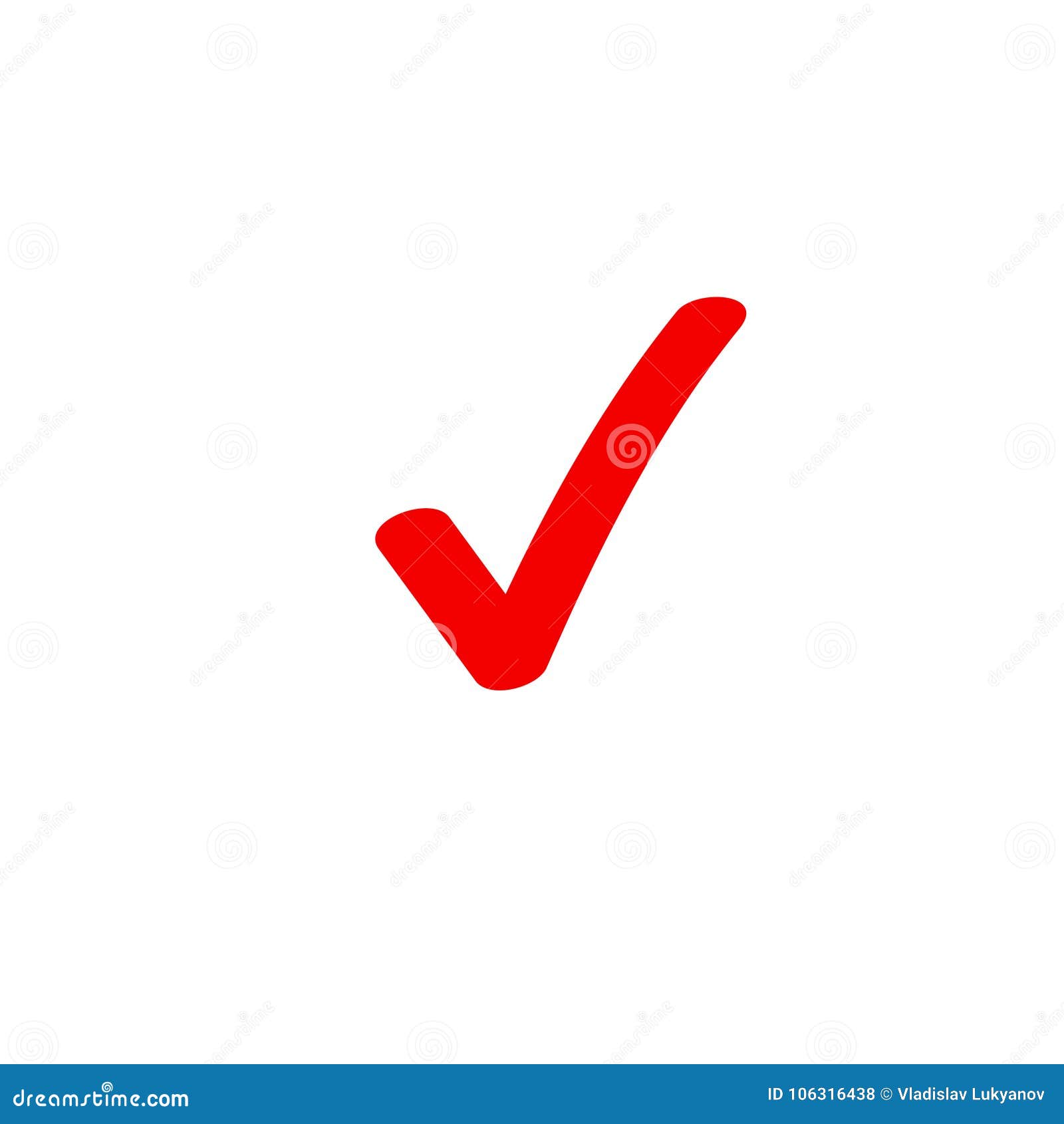 tick icon  , marker red checkmark  on white, checked icon or correct choice sign doodle or