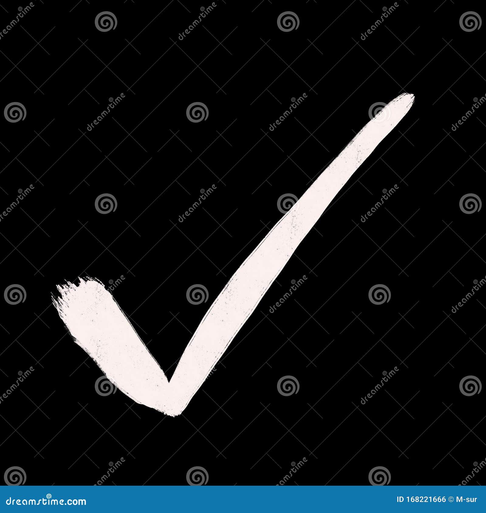 tick - positive  of approval, confirmation and successful passing