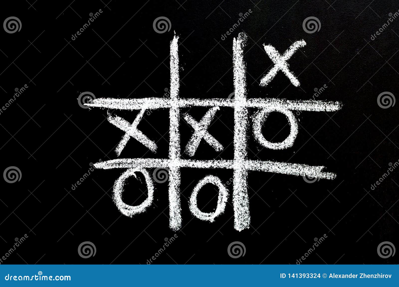 Ticktacktoe on Chalkboard Stock Photo Image of chalk, school 141393324