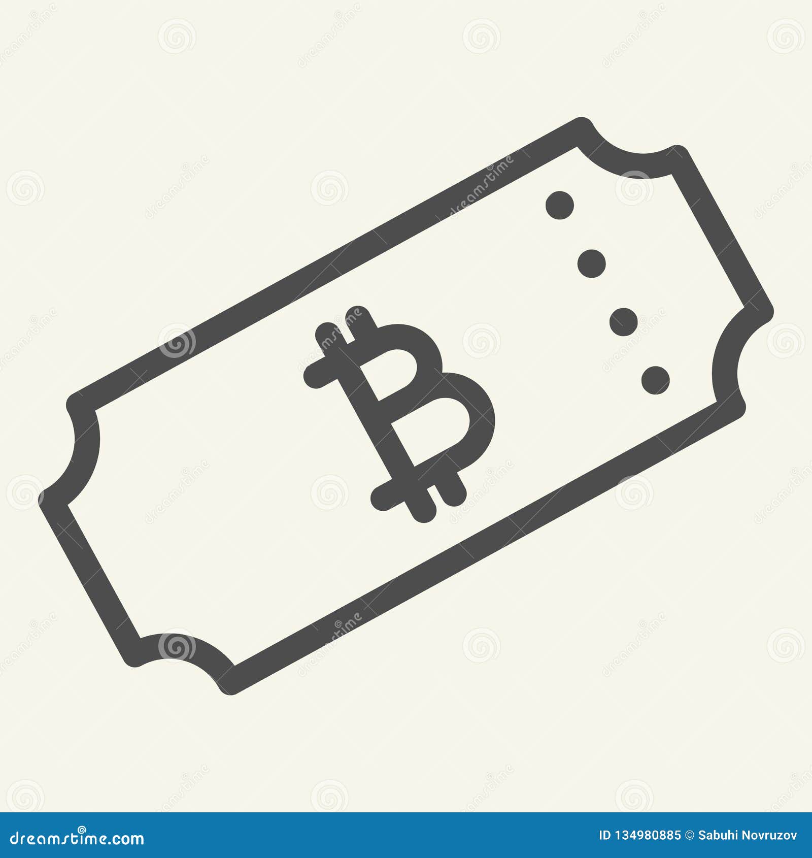 Ticket Bitcoin Line Icon. Crypto Ticket Vector Illustration Isolated on  White Stock Vector - Illustration of pictogram, card: 134980885