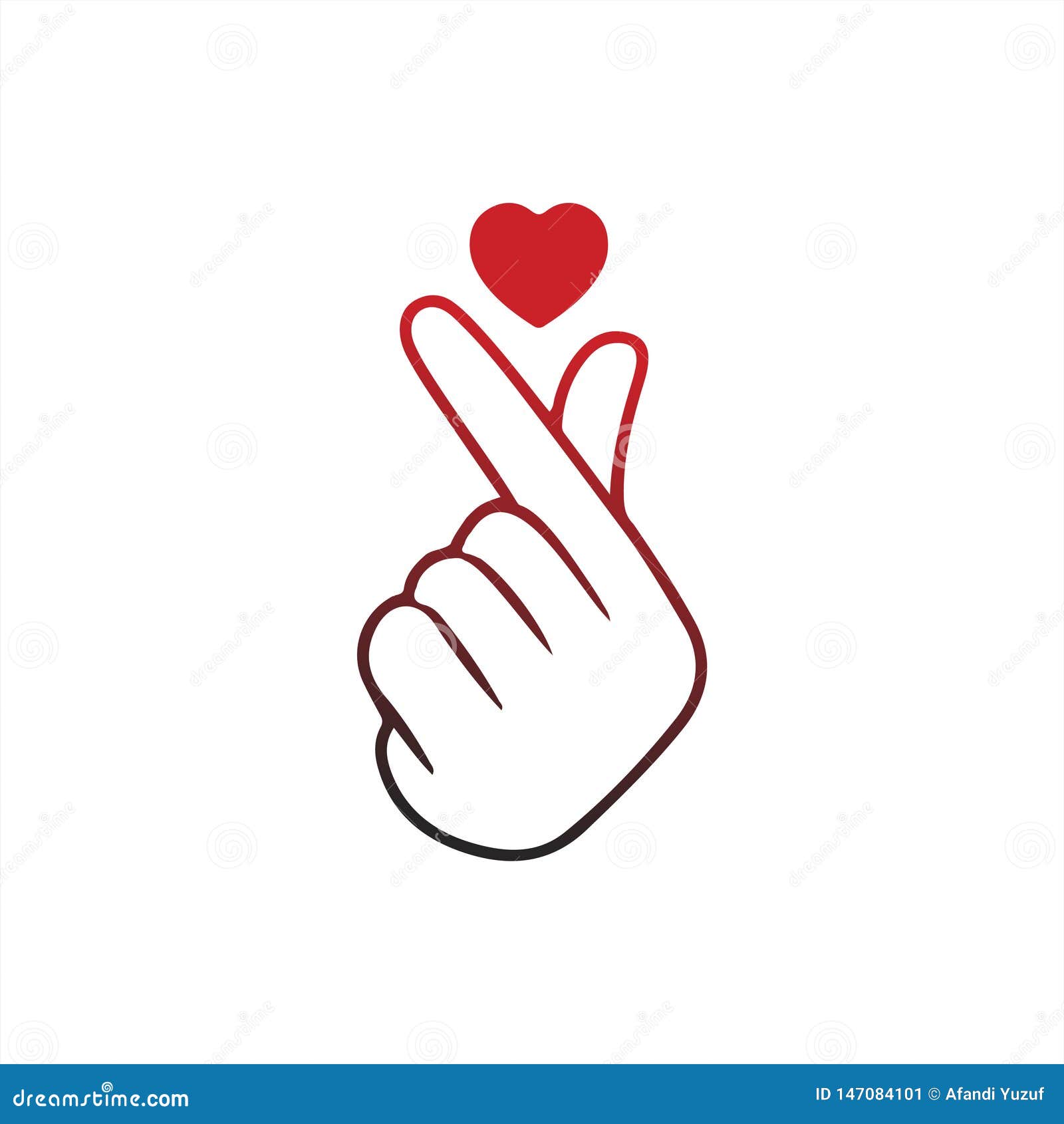 Korean Finger Heart I Love You Hangul Vector Illustration Korean Symbol Hand Heart A Message Of Love Hand Gesture Sign Icon S Stock Vector Illustration Of Abstract Happy