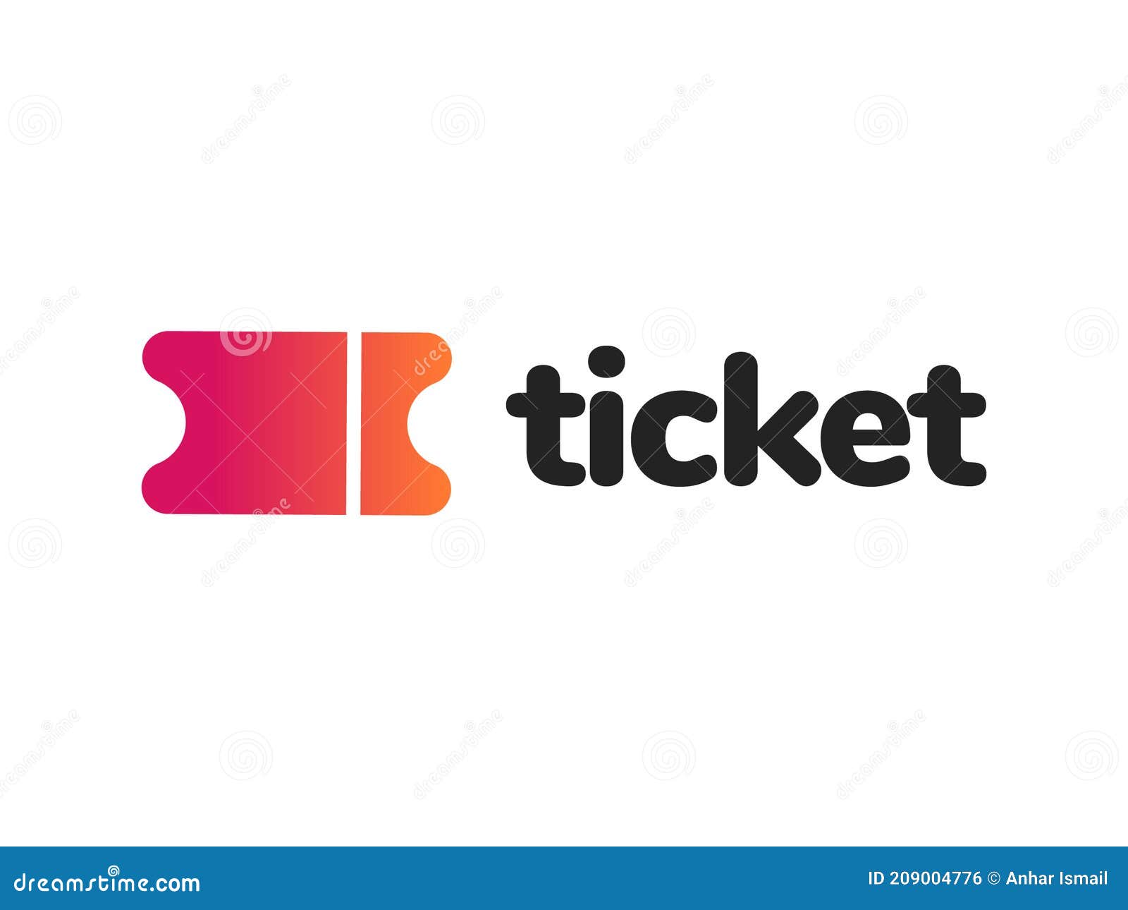 Ticket Logo Design stock vector. Illustration of graphic 209004776