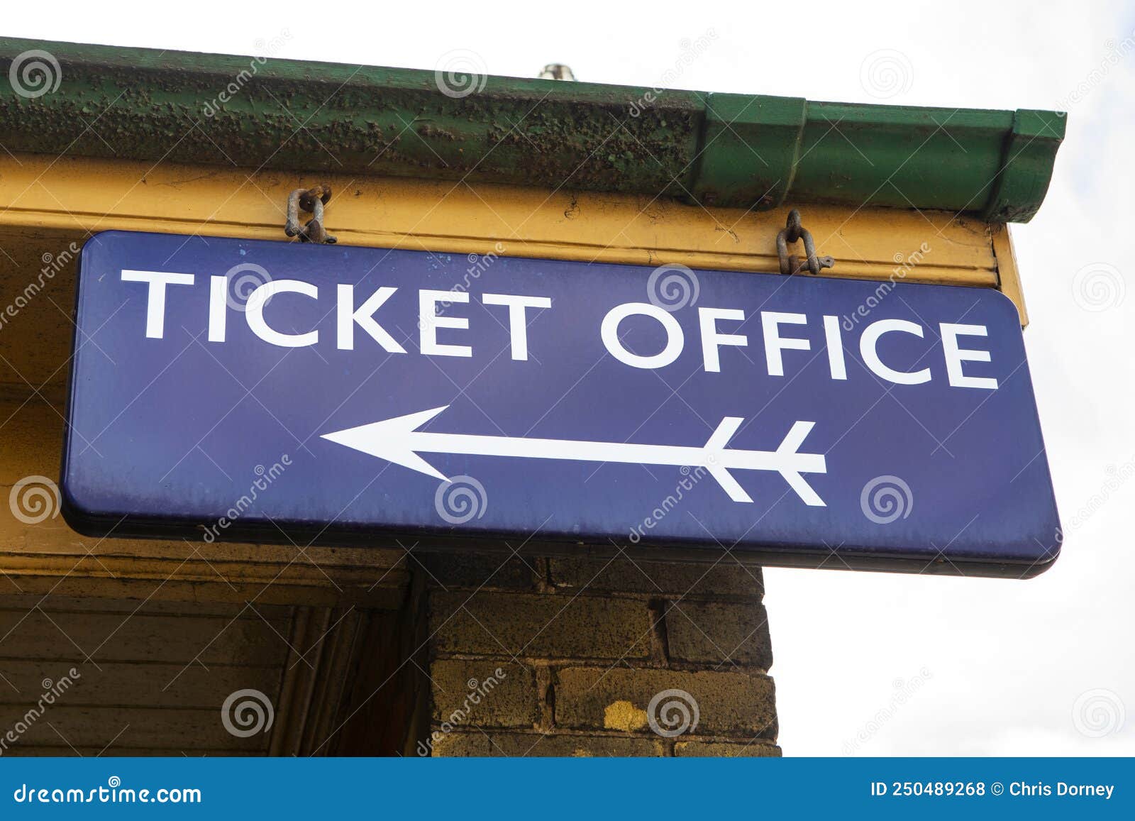 Ticket Office Sign at Sheringham Railway Station in Norfolk, UK Stock