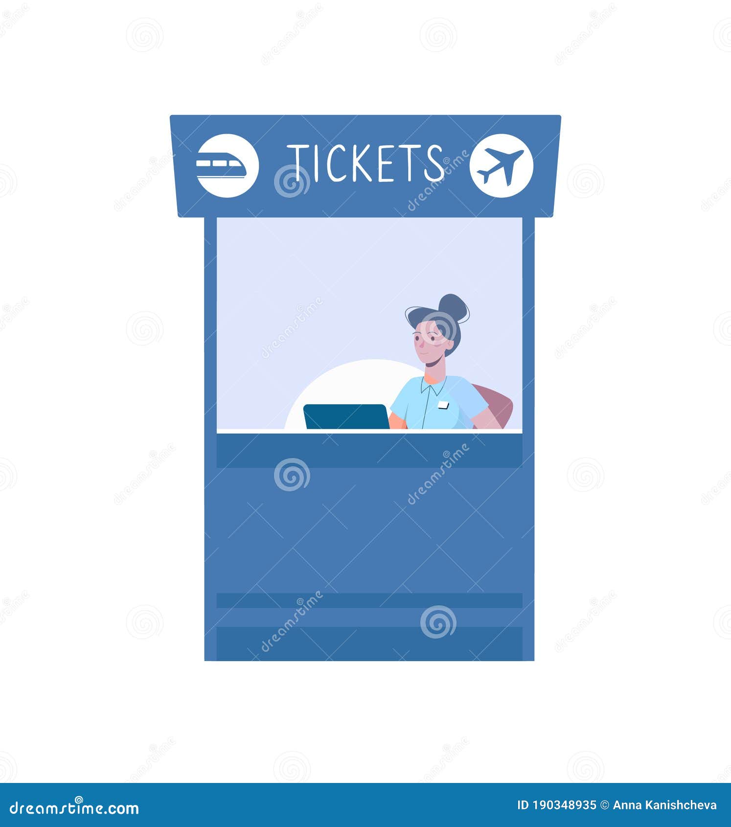 A Ticket Office To Buy Tickets for Train or Plane. Vector Illustration in Flat Cartoon Style, Blue Colors Stock Vector - Illustration of counter, baggage: 190348935 A Ticket Office To Buy Tickets for Train or Plane. Vector Illustration in Flat Cartoon Style, Blue Colors Stock Vector - Illustration of counter, baggage: 190348935