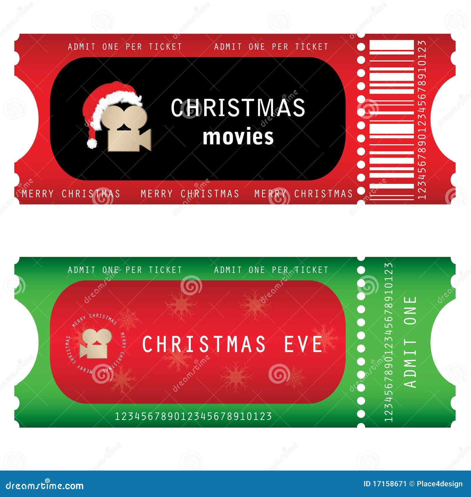 Tickets for Christmas Eve stock vector. Illustration of event 17158671
