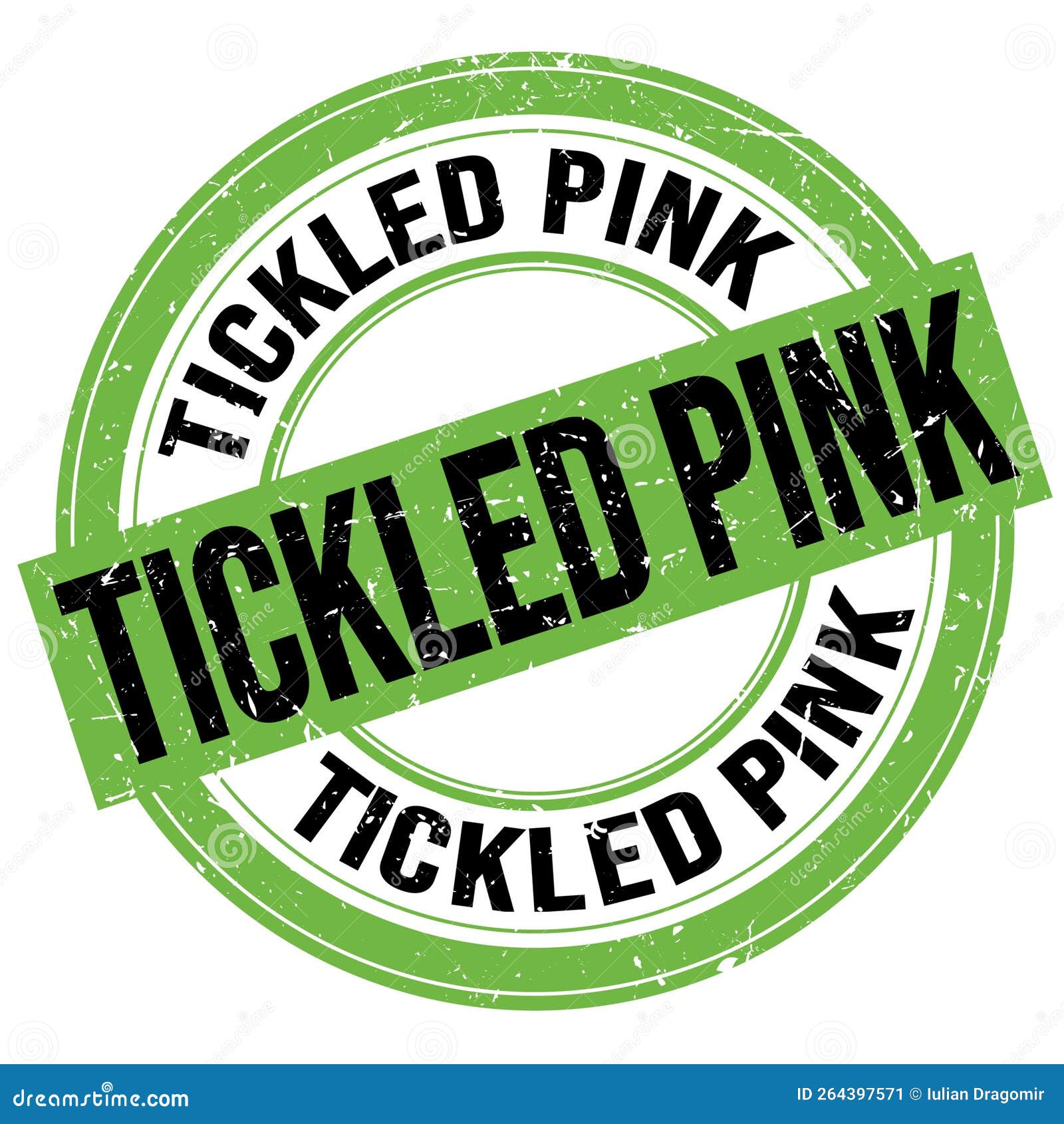TICKLED PINK Text Written on Greenblack Round Stamp Sign Stock
