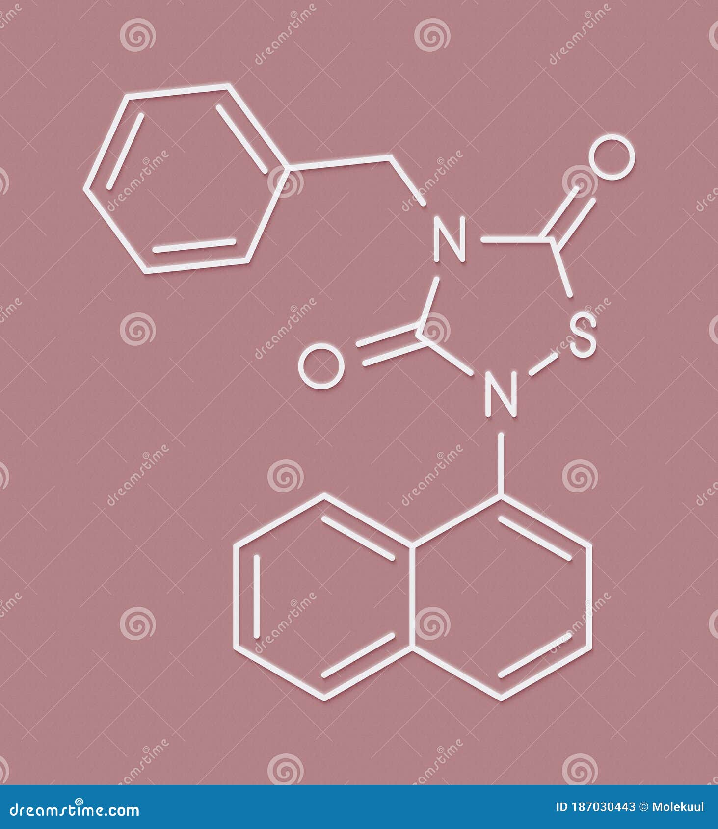 tideglusib drug molecule gsk-3 inhibitor. skeletal formula.