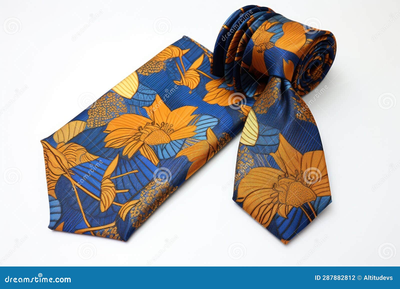 Tie and Bow Tie with Matching Handkerchief Set Stock Illustration
