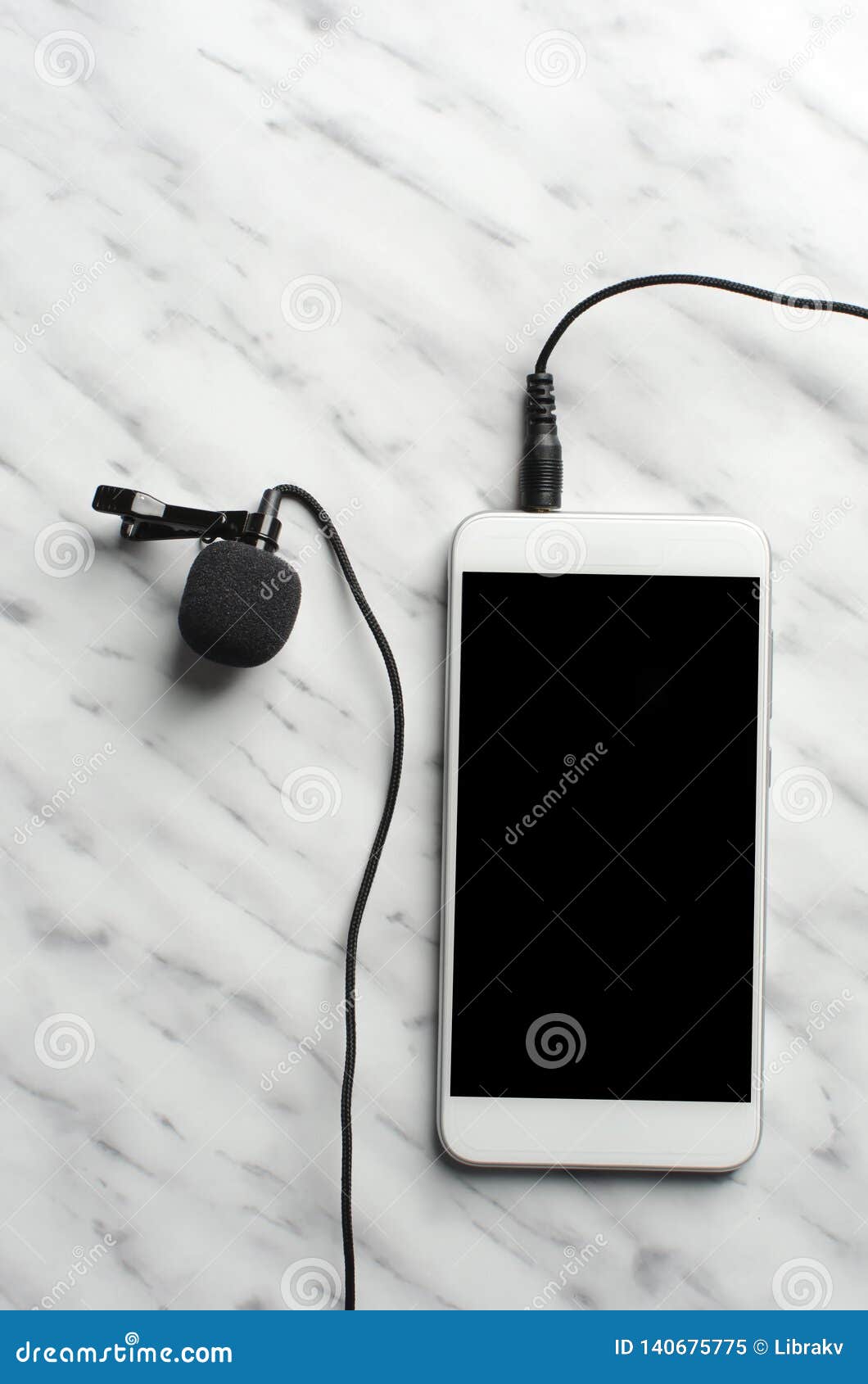 Tieclip Microphone Connect To Smart Phone Stock Image Image of microphone, small 140675775