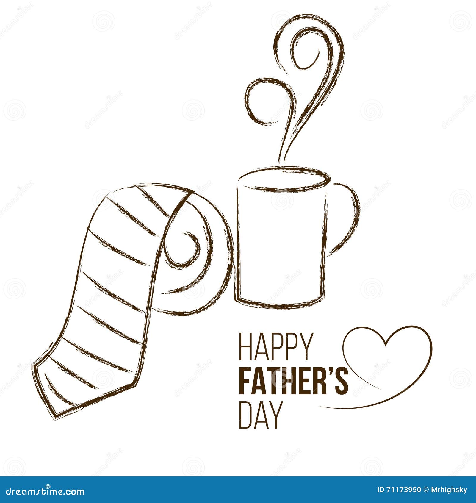 Download Tie And Coffee Mug Sketch Father's Day Stock Vector ...