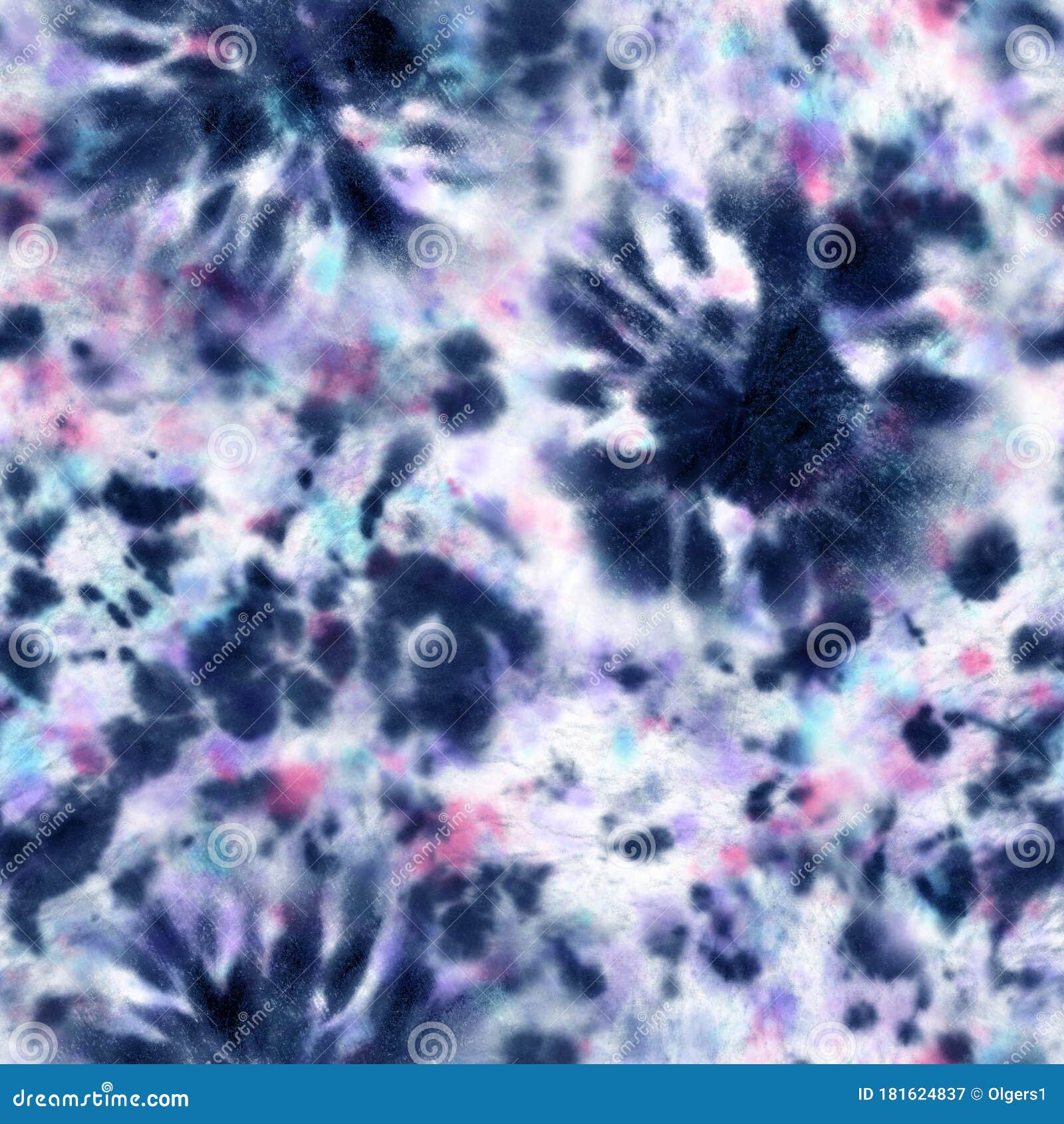 Tie Dye Shibori Seamless Pattern. Watercolour Abstract Texture Stock ...