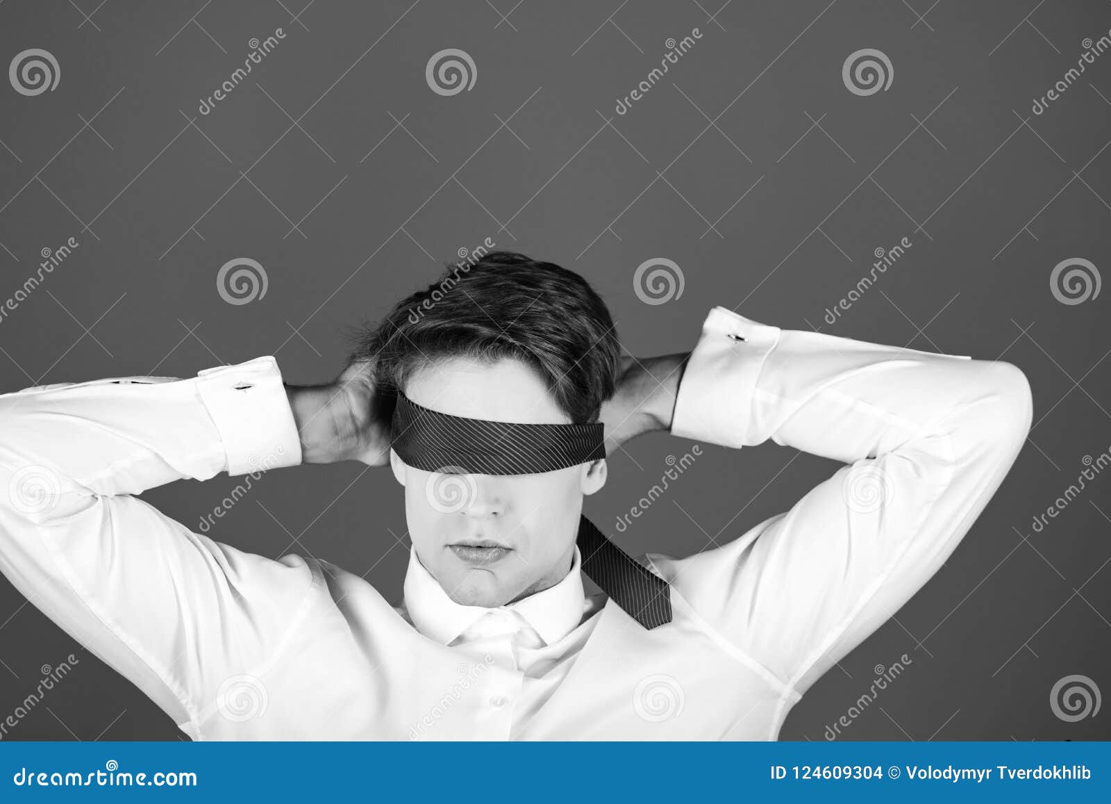 Blindfolded man