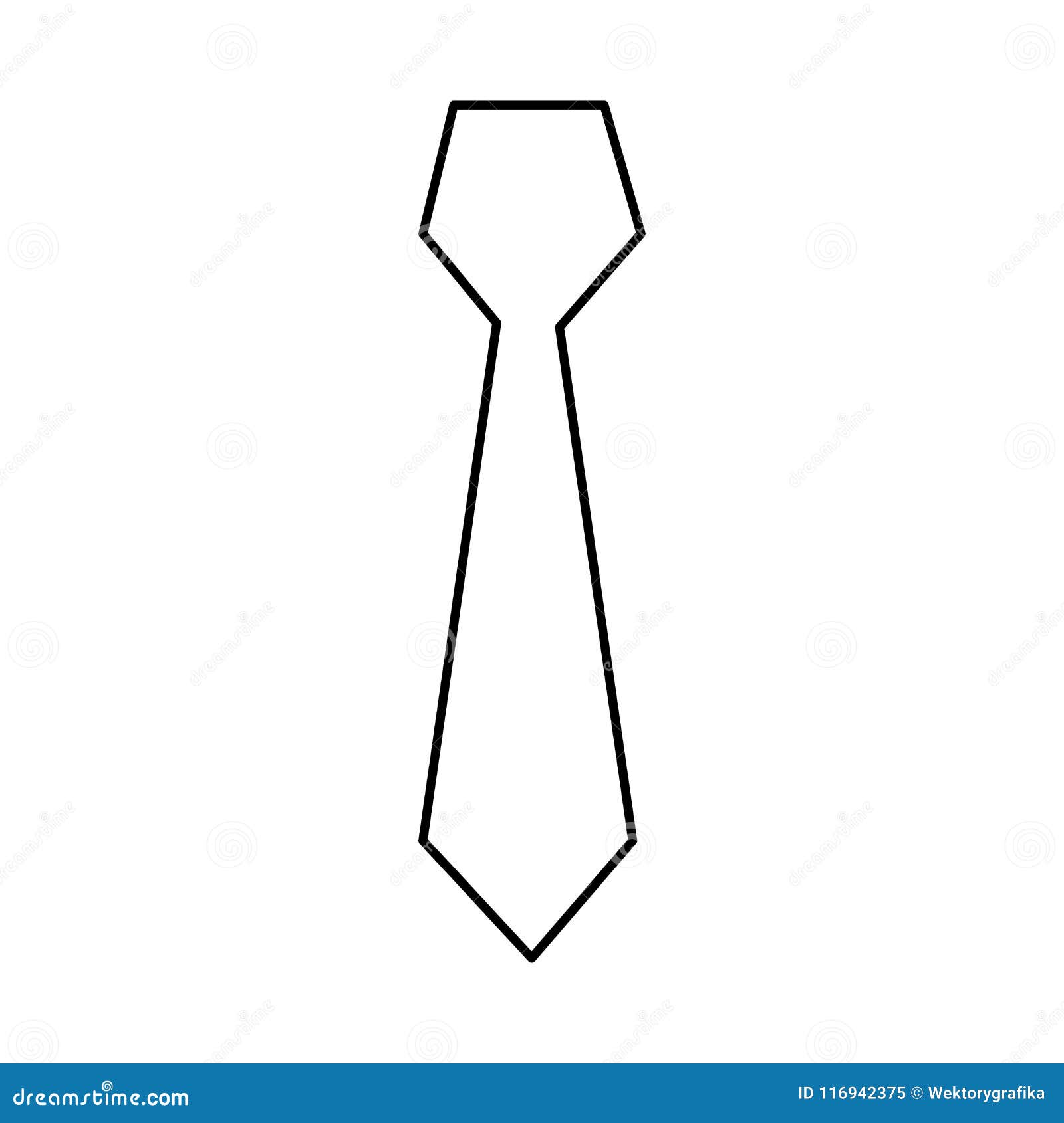 Tie Icon Outline Design Isolated on White Background Stock Vector ...