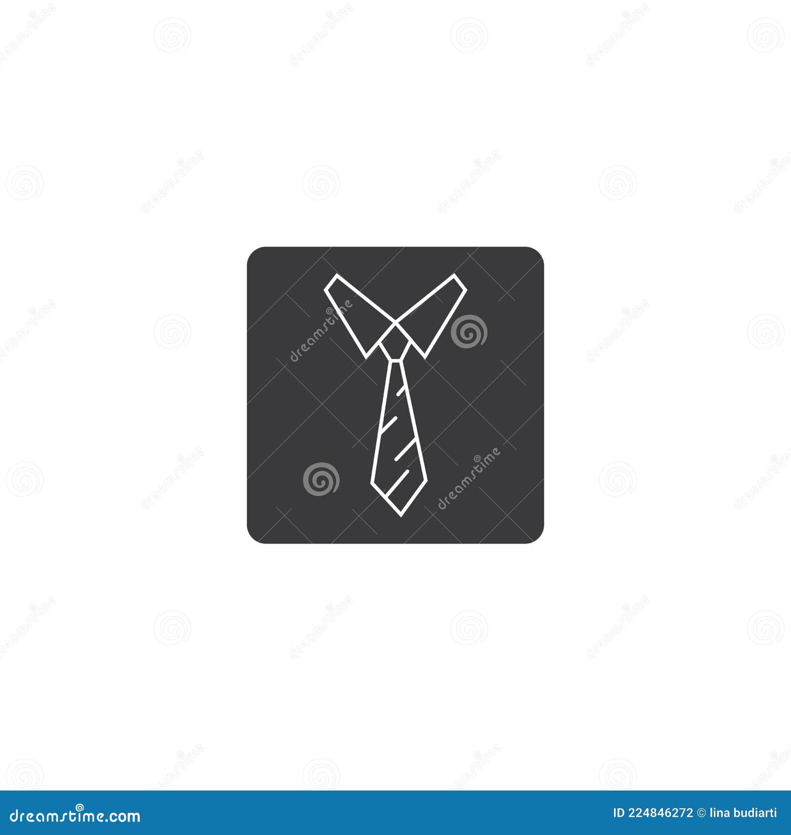 Tie icon stock vector. Illustration of emblem, icon - 224846272