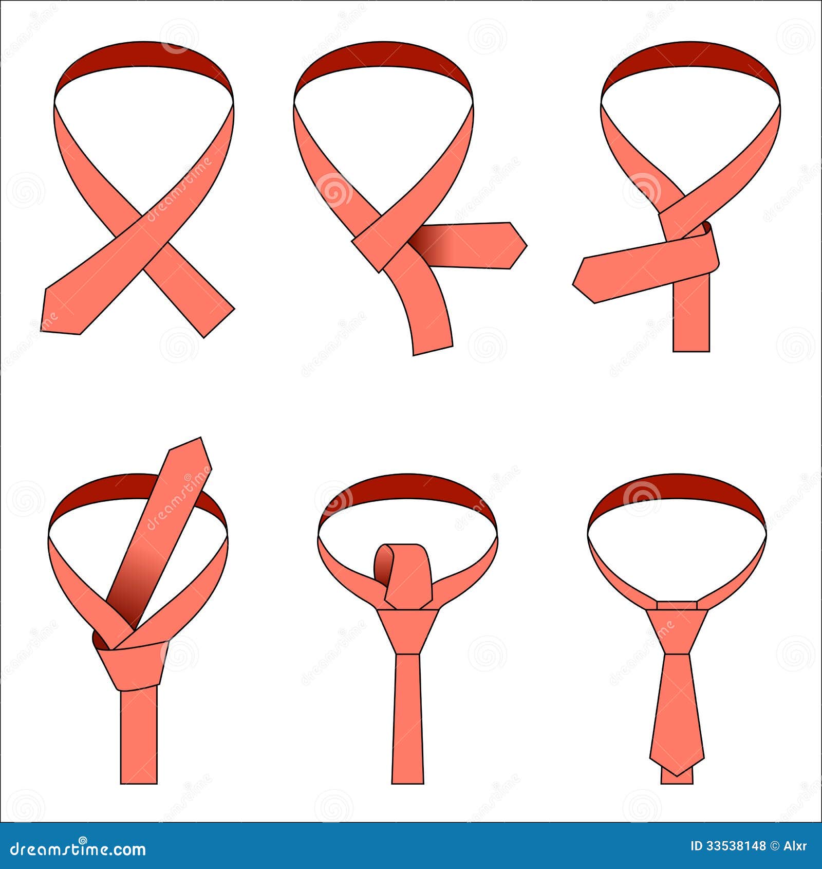 Tie - Simple Knot (Instruction) Stock Vector - Illustration of