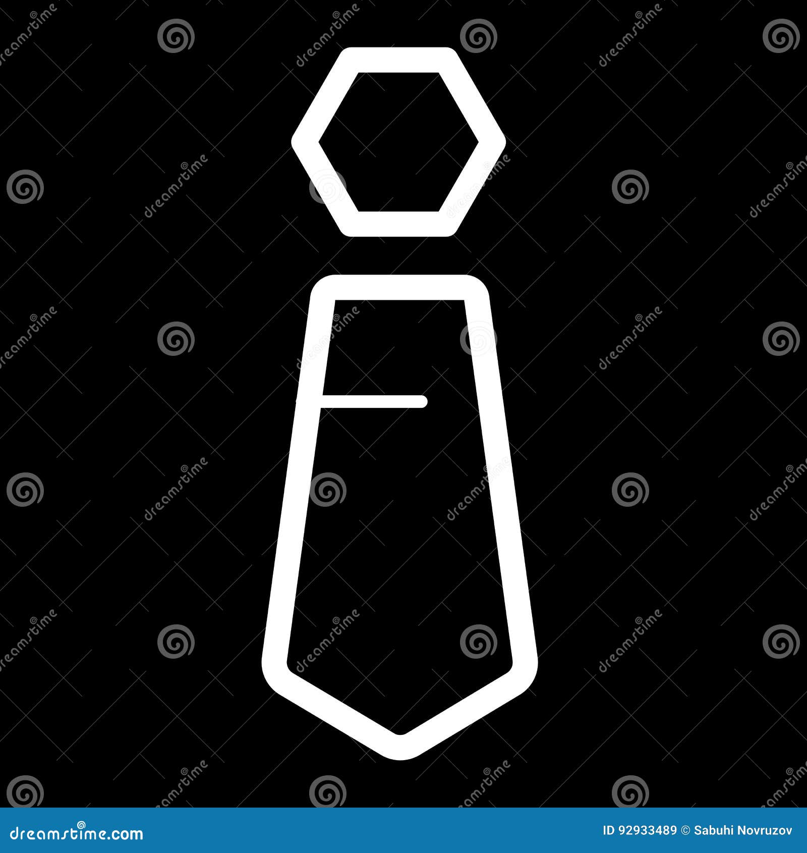 Tie Vector Icon. Black and White Tie Illustration. Outline Linear Man ...