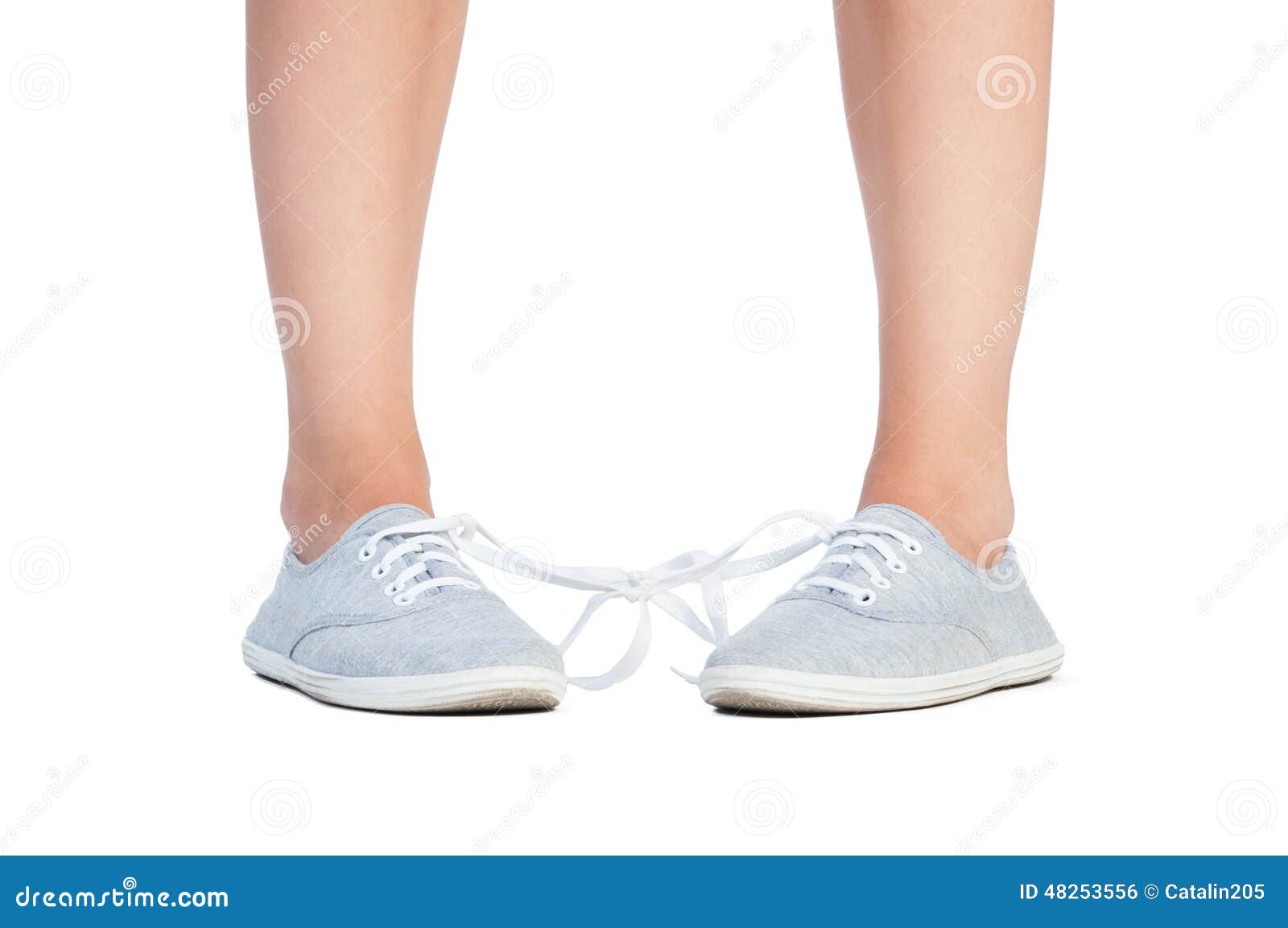 Tied shoe laces prank stock photo. Image of child, shoelace 48253556